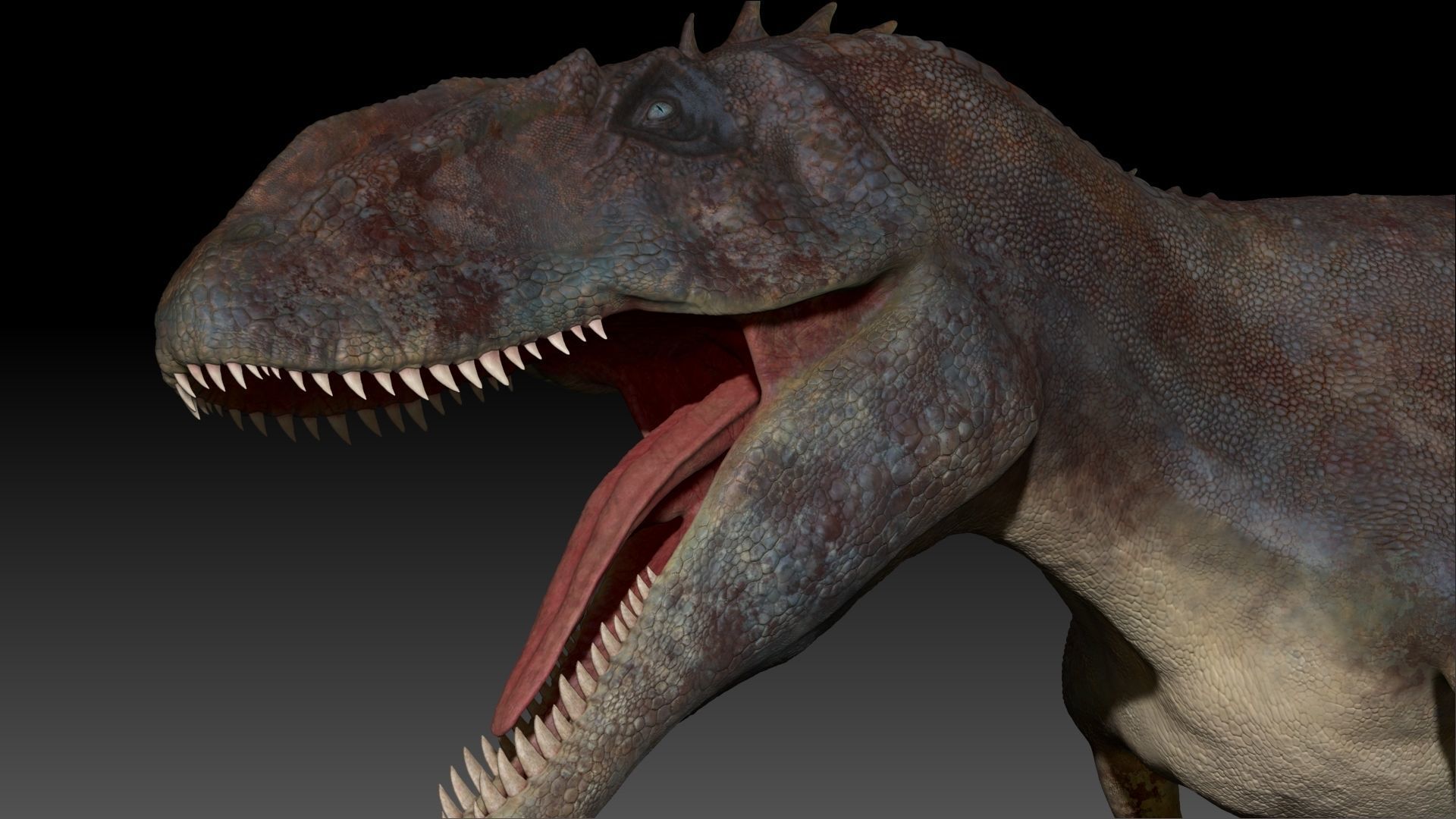 Dinosaur Carcharodontosaurus Sculpt Project 3D model_2
