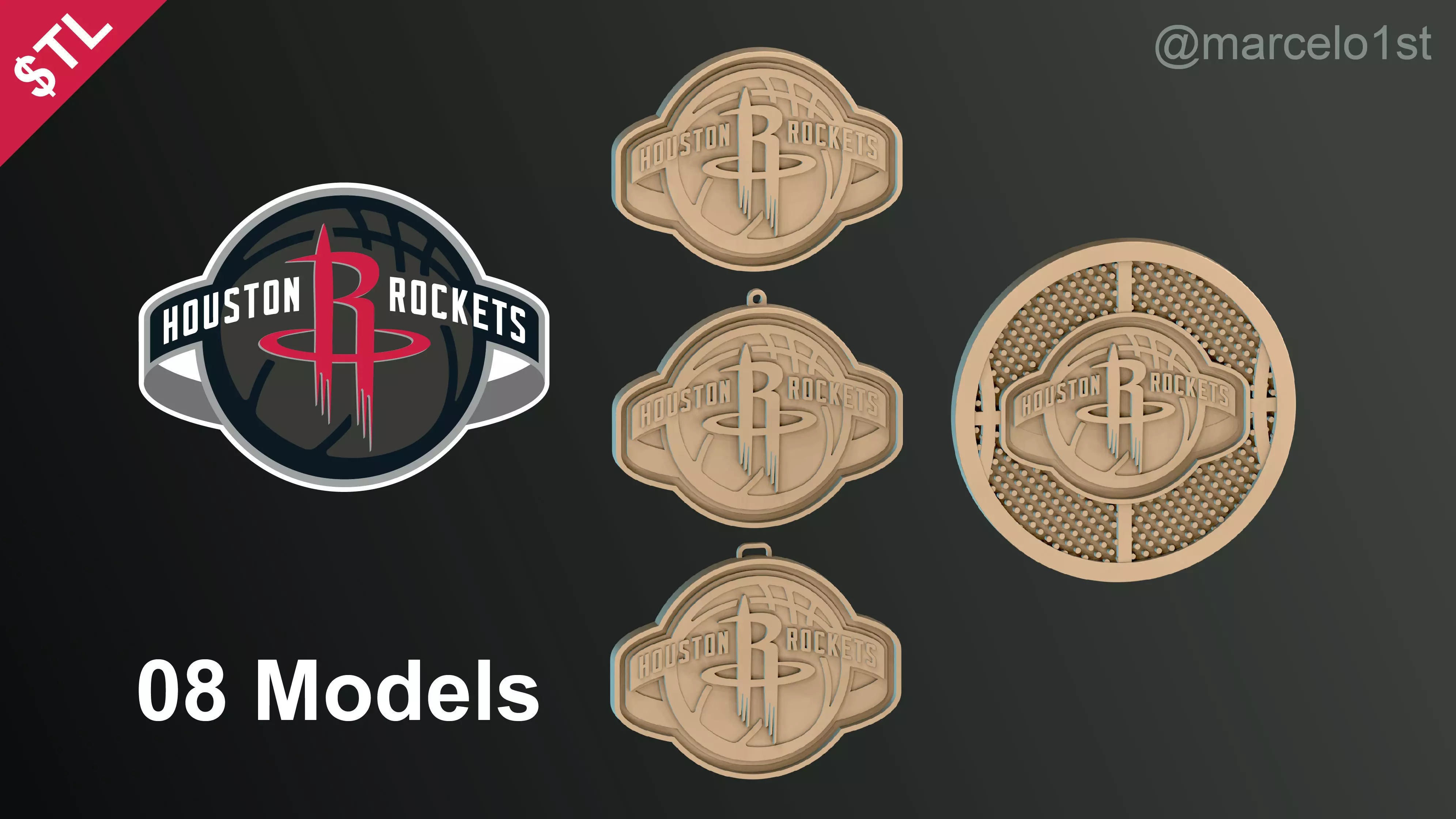 NBA SOUTHWEST - Houston Rockets Pack 3D print model_0