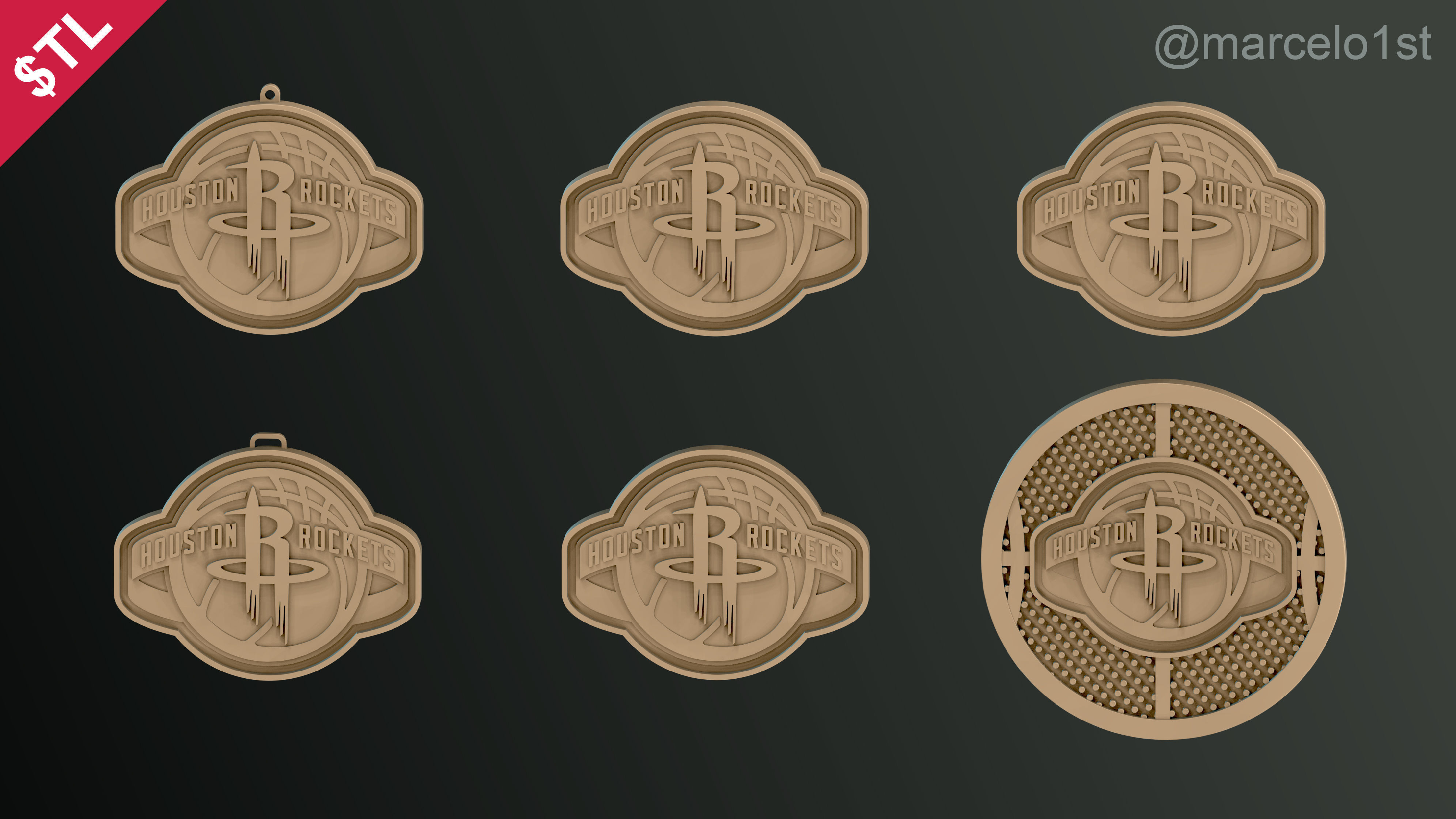 NBA SOUTHWEST - Houston Rockets Pack 3D print model_42