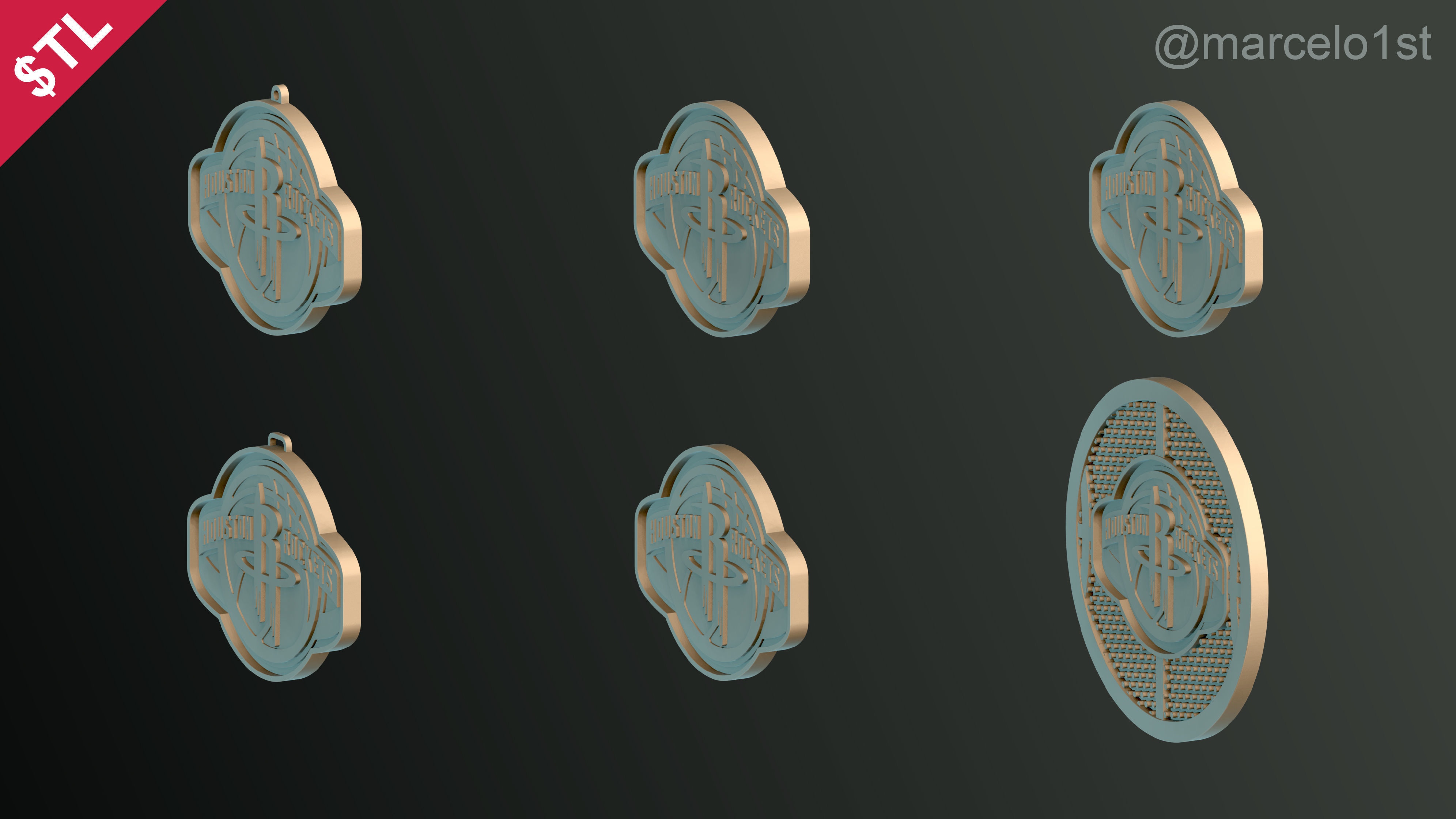 NBA SOUTHWEST - Houston Rockets Pack 3D print model_13