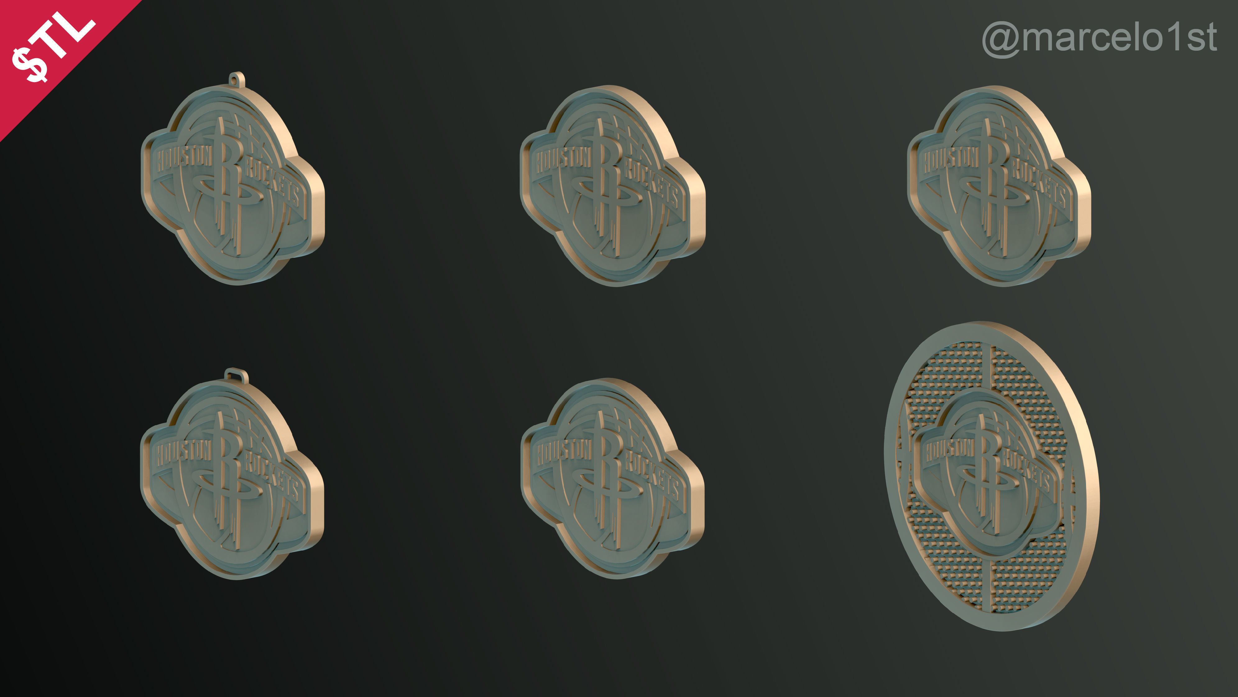 NBA SOUTHWEST - Houston Rockets Pack 3D print model_12