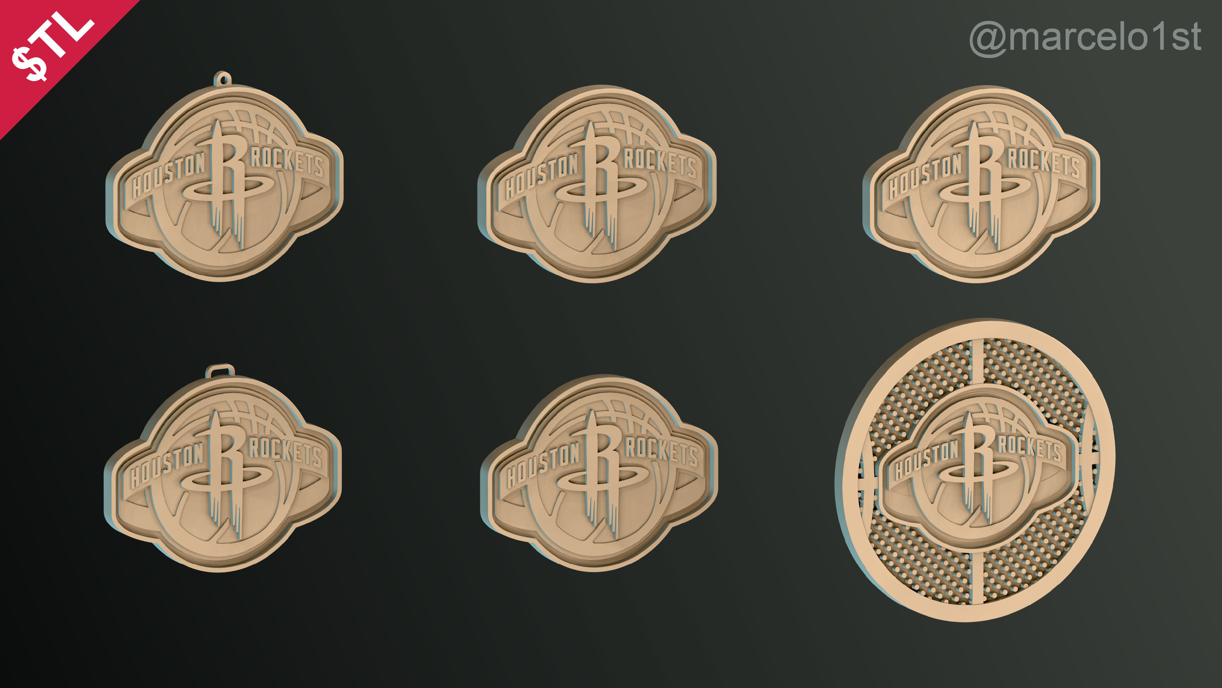 NBA SOUTHWEST - Houston Rockets Pack 3D print model_35