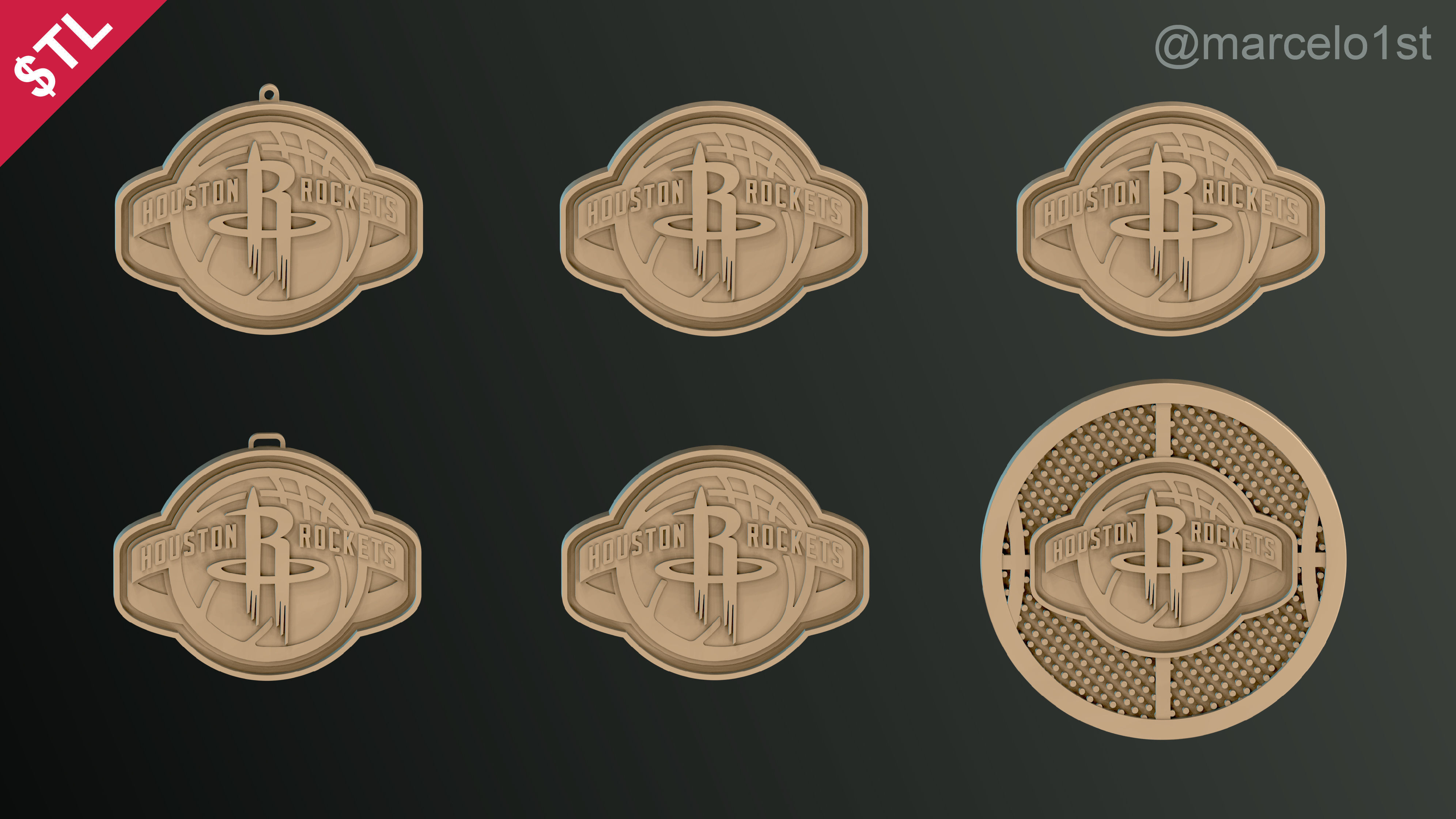 NBA SOUTHWEST - Houston Rockets Pack 3D print model_39
