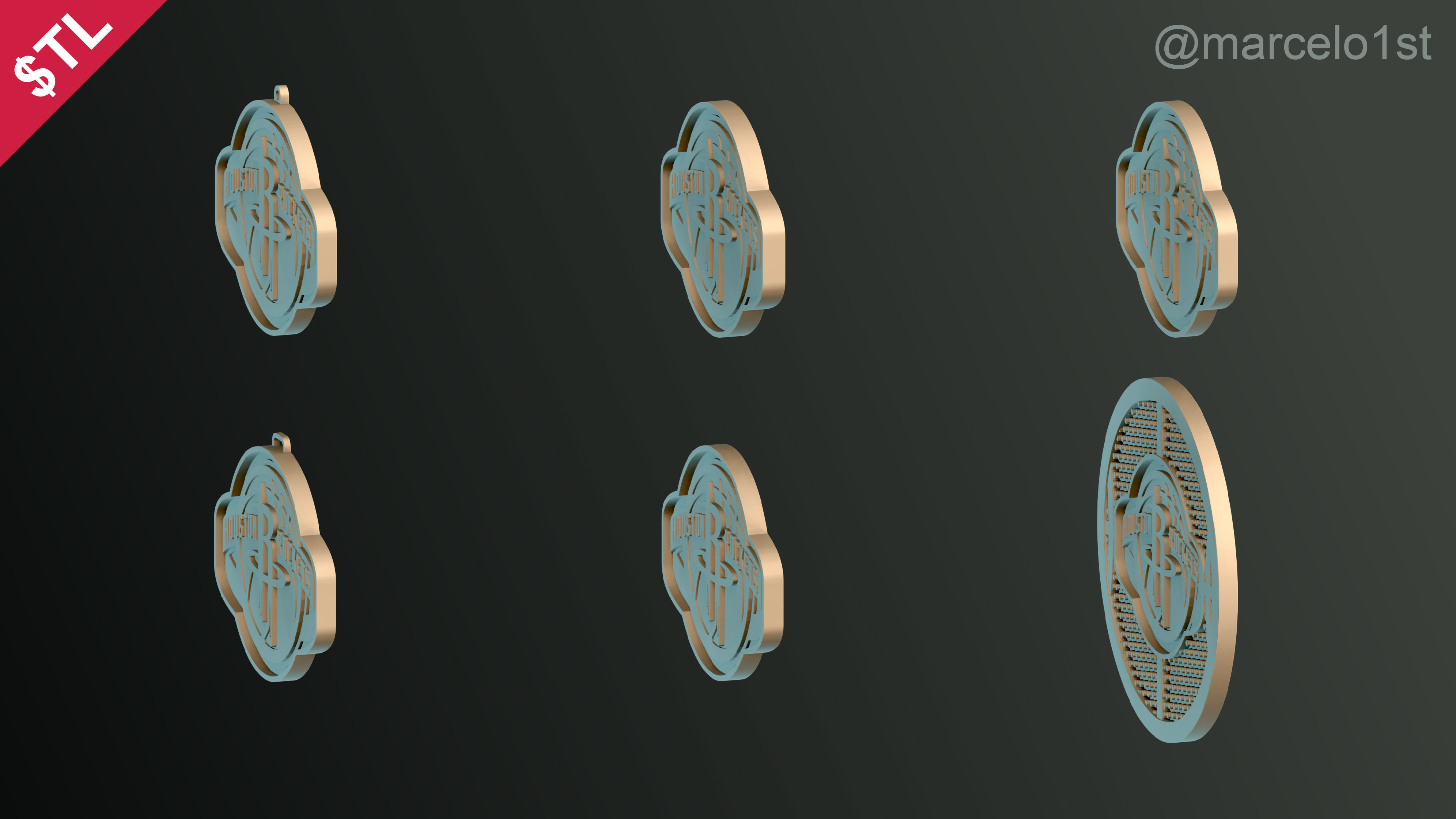 NBA SOUTHWEST - Houston Rockets Pack 3D print model_14