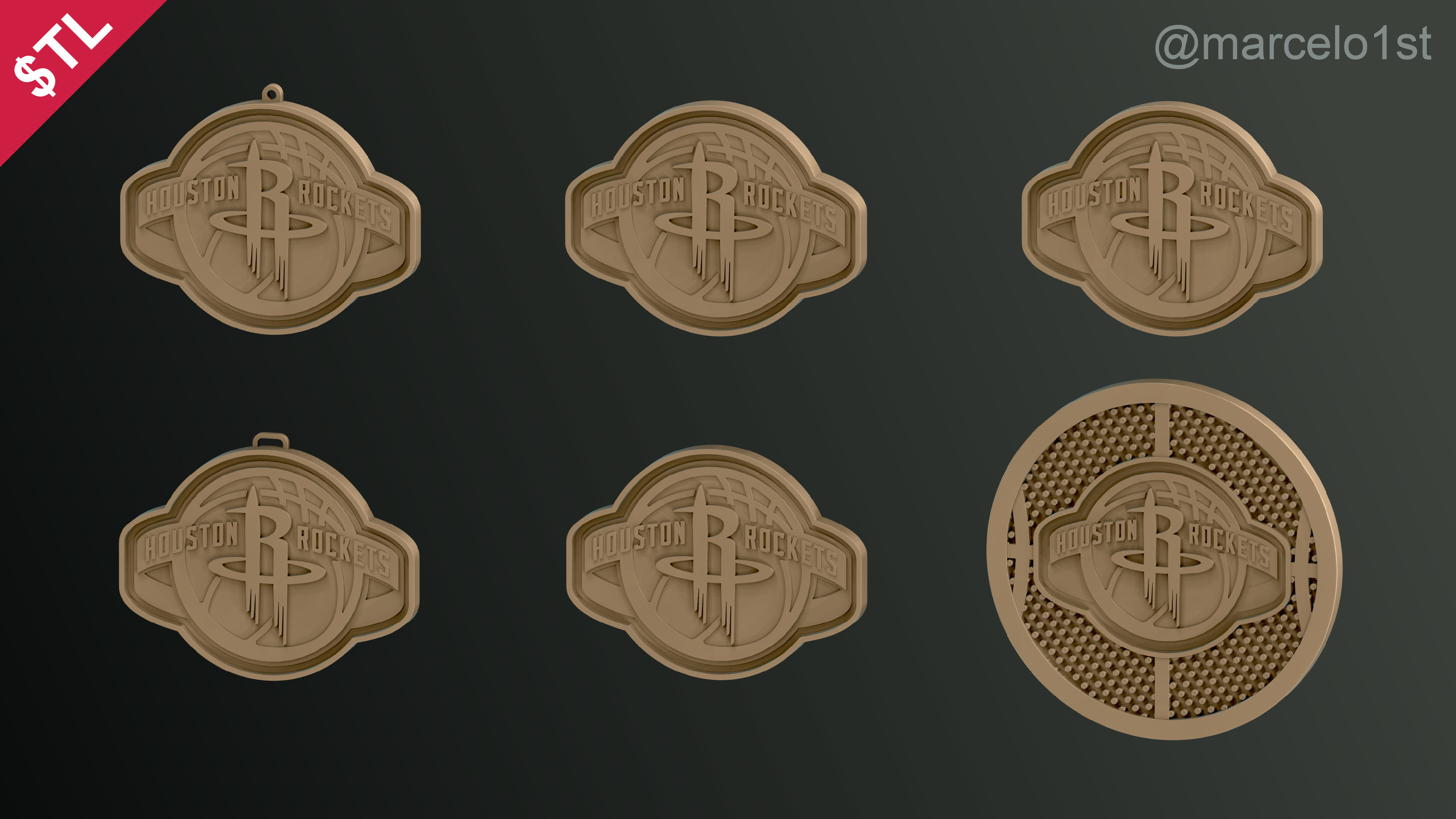 NBA SOUTHWEST - Houston Rockets Pack 3D print model_8
