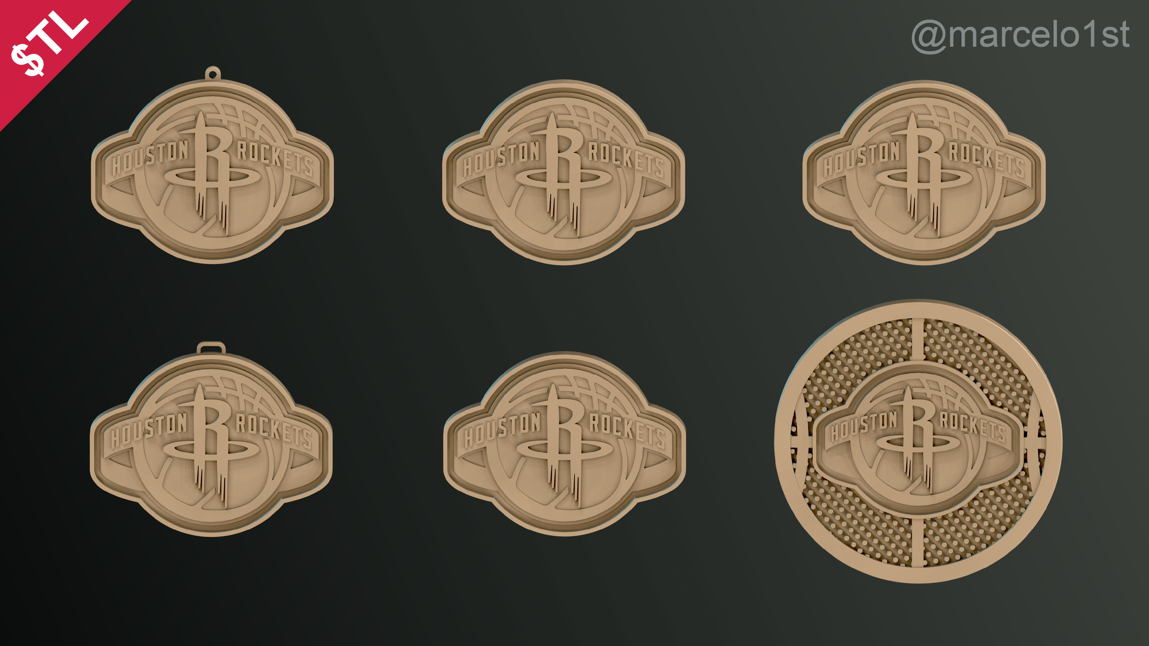 NBA SOUTHWEST - Houston Rockets Pack 3D print model_40