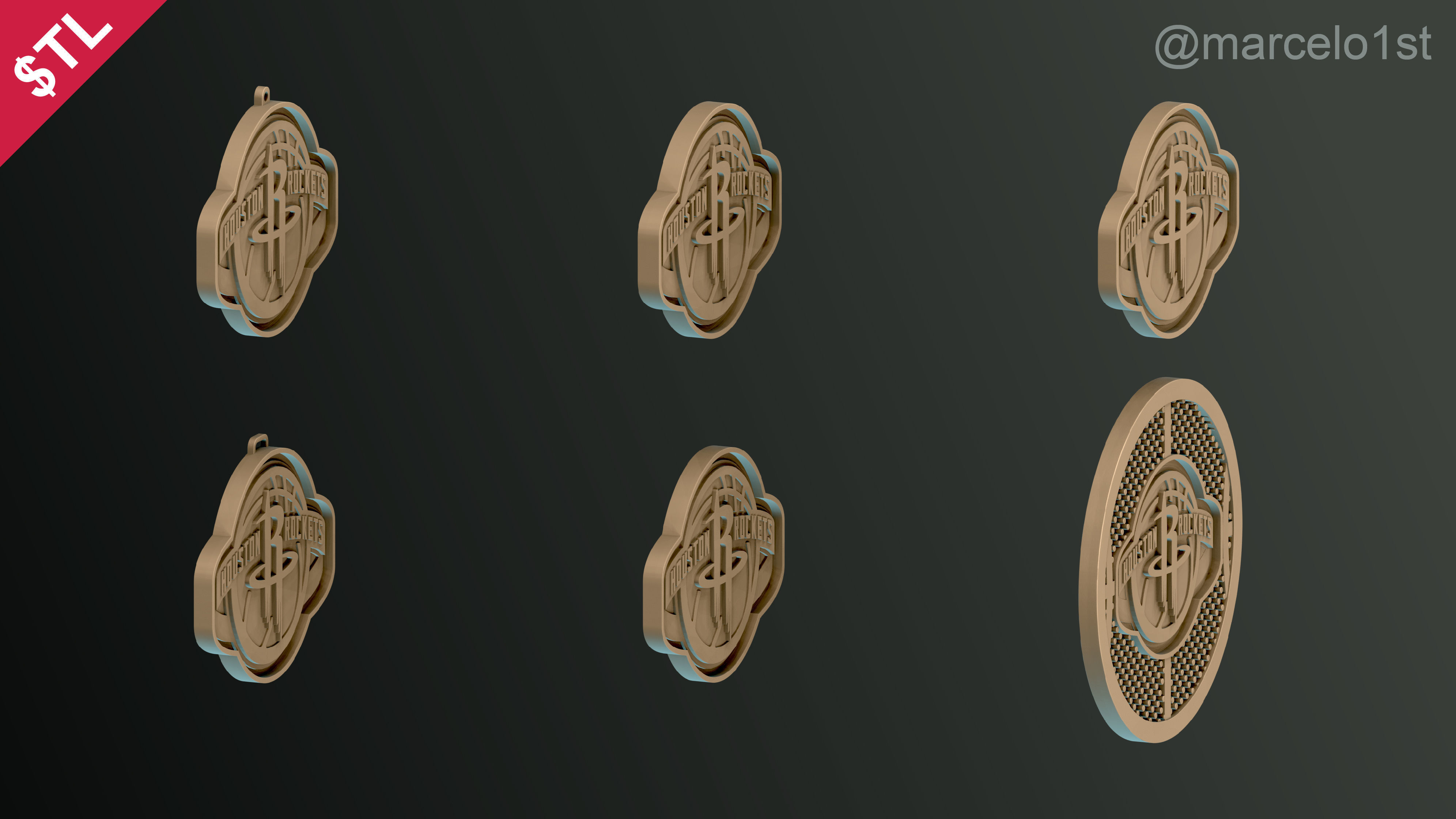NBA SOUTHWEST - Houston Rockets Pack 3D print model_31