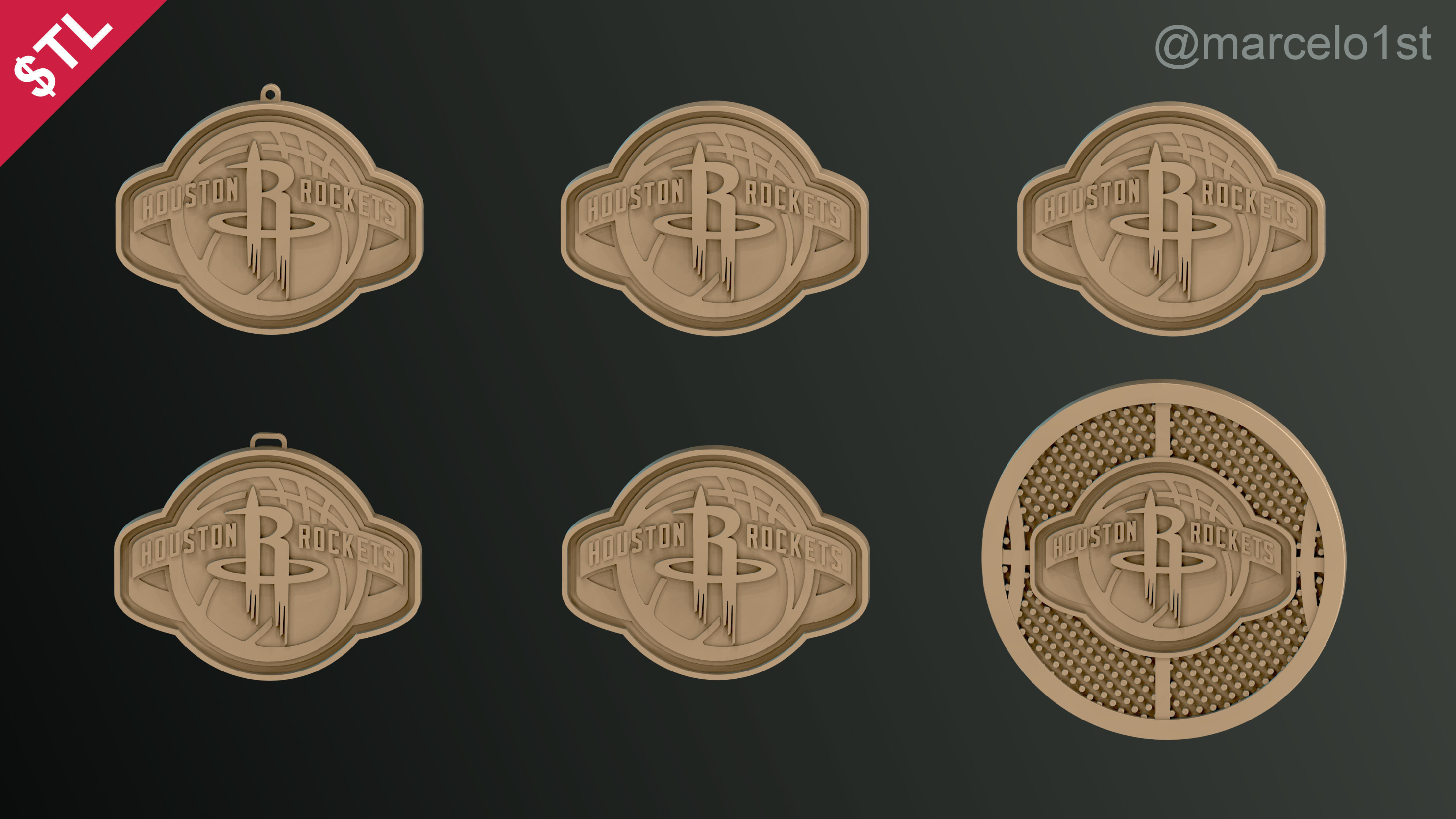 NBA SOUTHWEST - Houston Rockets Pack 3D print model_6