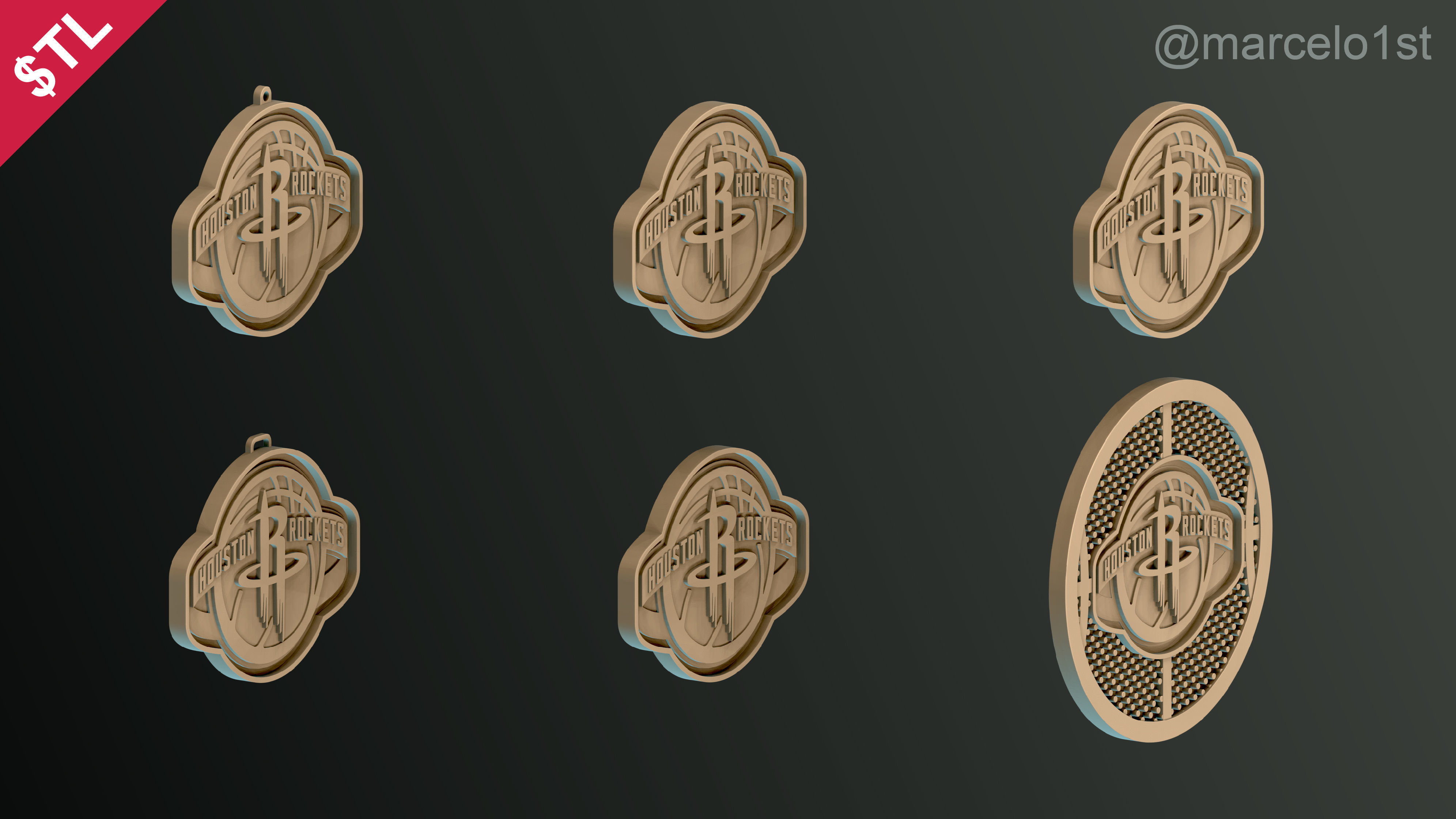 NBA SOUTHWEST - Houston Rockets Pack 3D print model_32