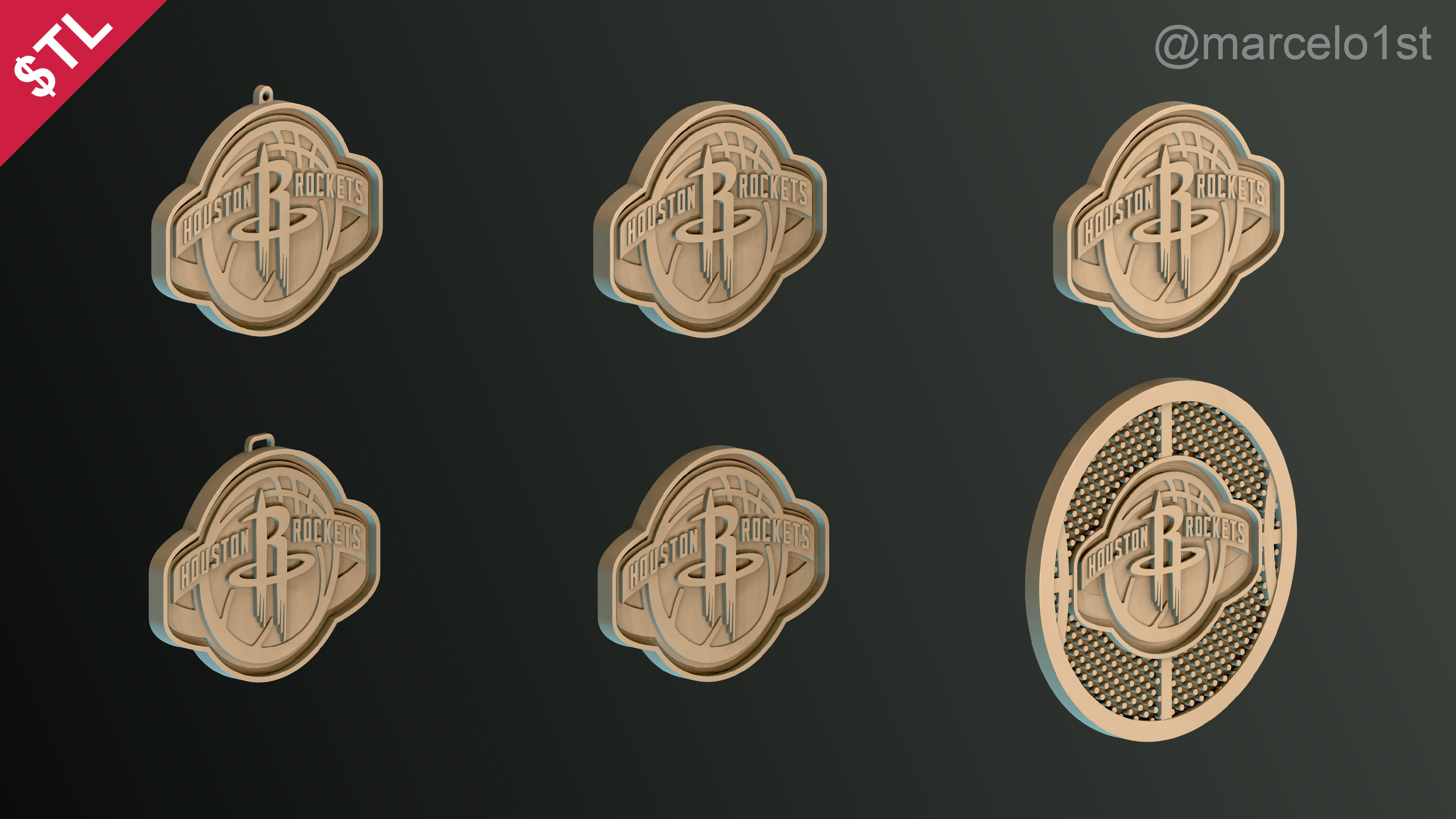 NBA SOUTHWEST - Houston Rockets Pack 3D print model_33