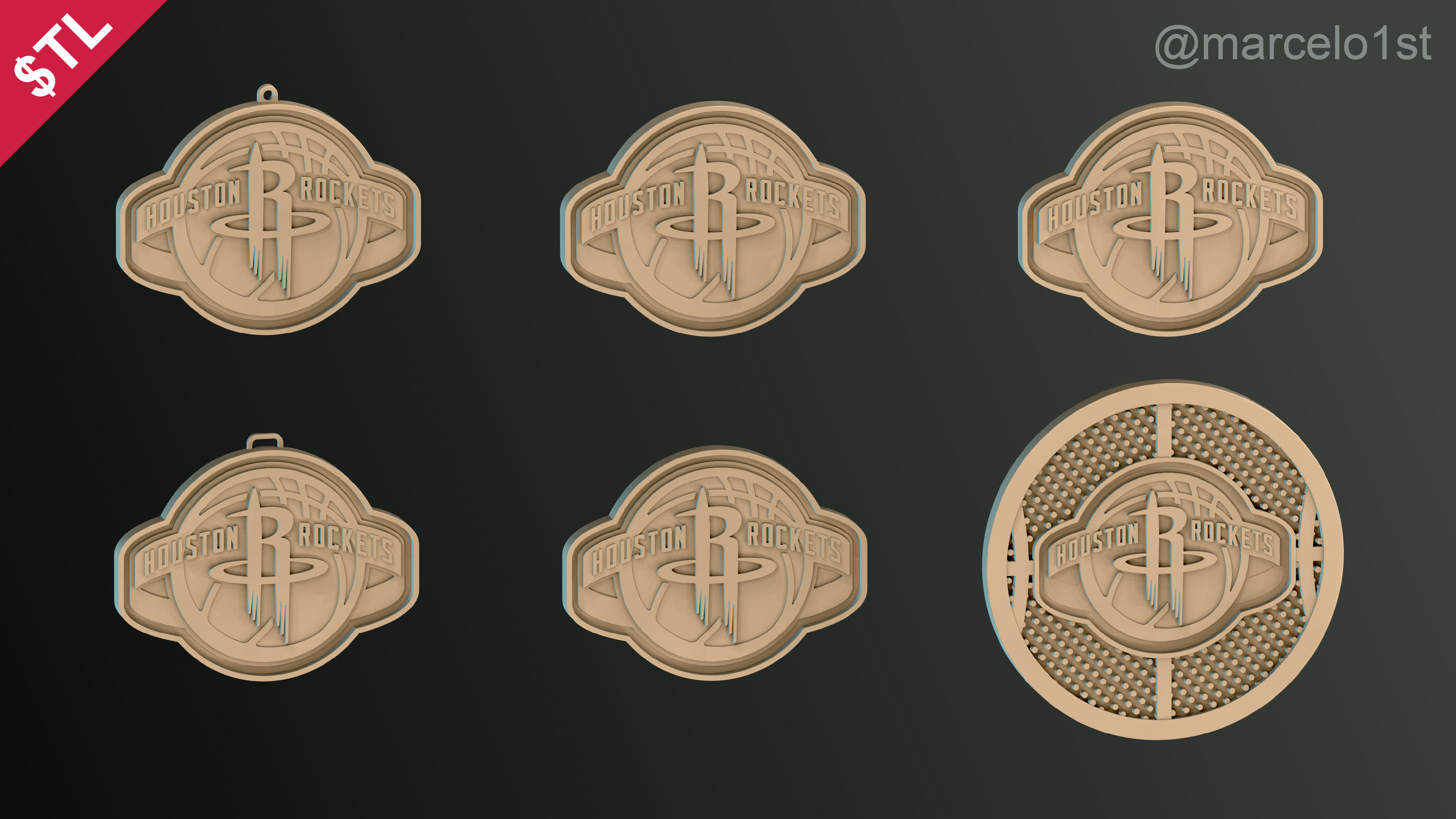 NBA SOUTHWEST - Houston Rockets Pack 3D print model_37