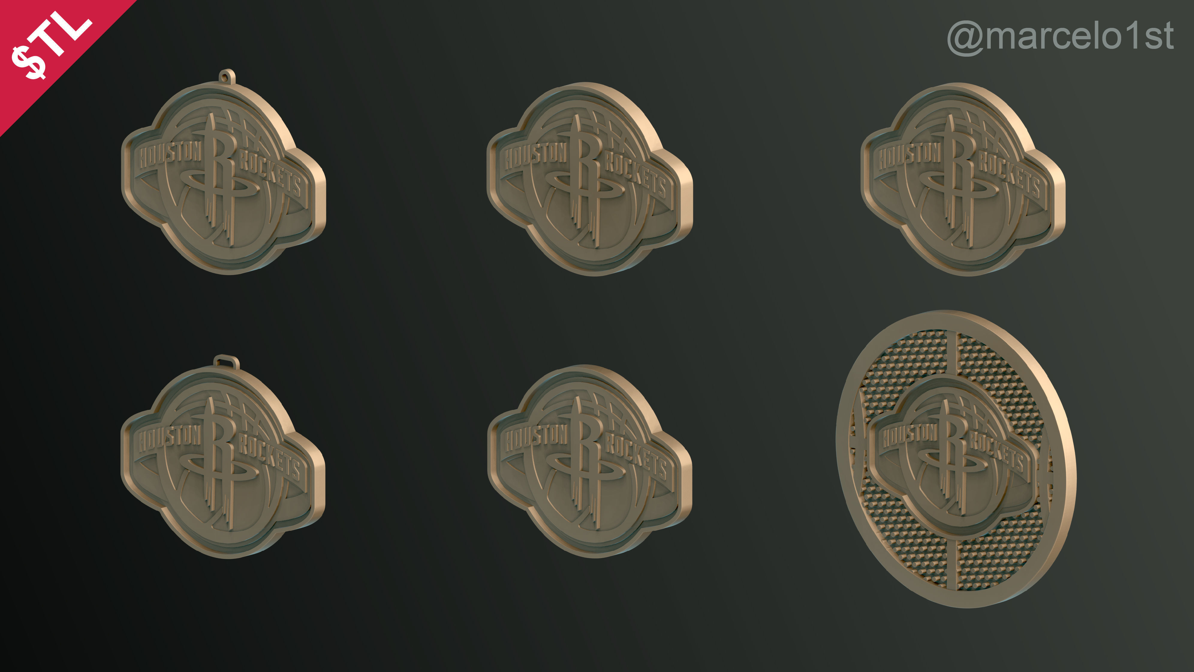 NBA SOUTHWEST - Houston Rockets Pack 3D print model_11