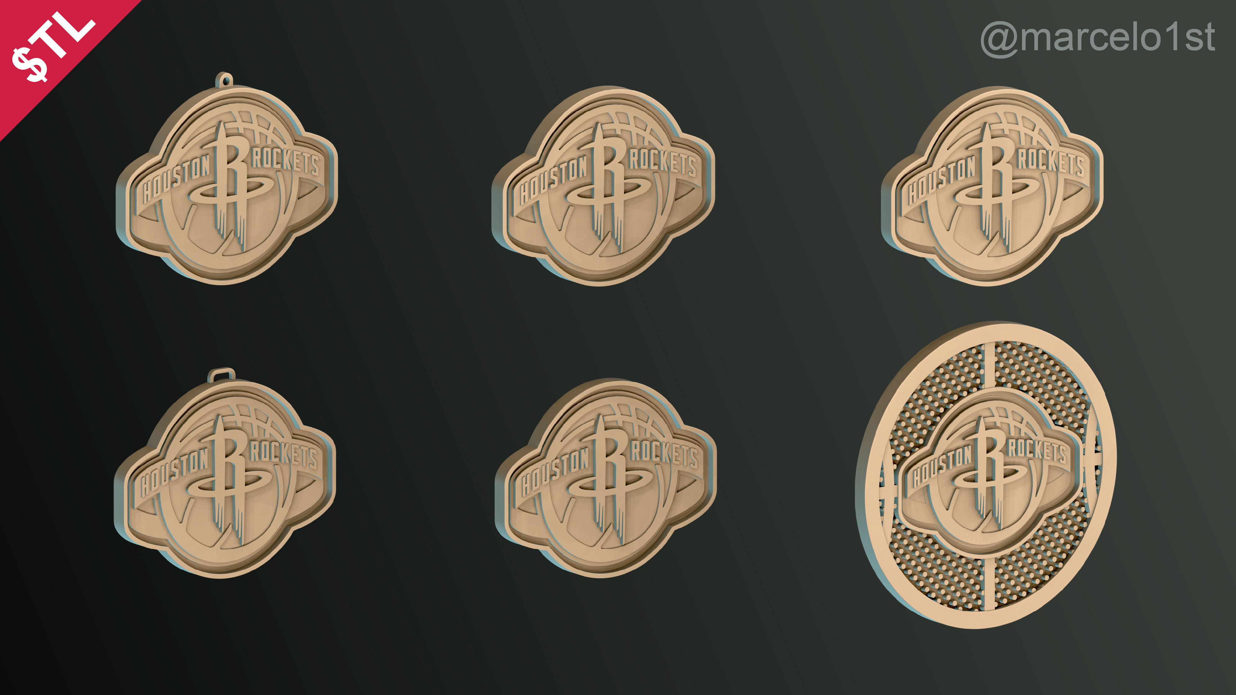 NBA SOUTHWEST - Houston Rockets Pack 3D print model_34