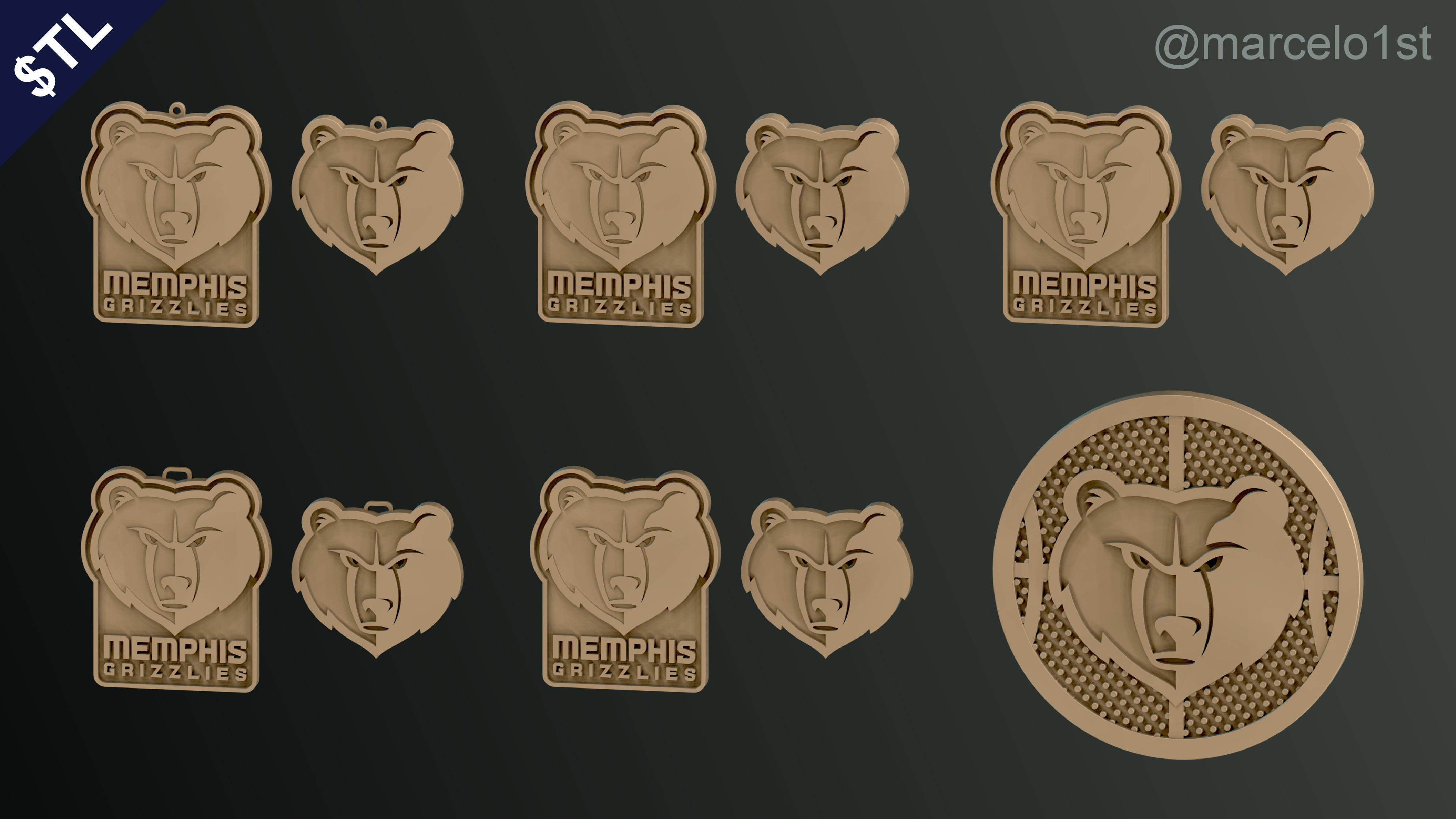 NBA SOUTHWEST - Memphis Grizzlies Pack 3D print model_7