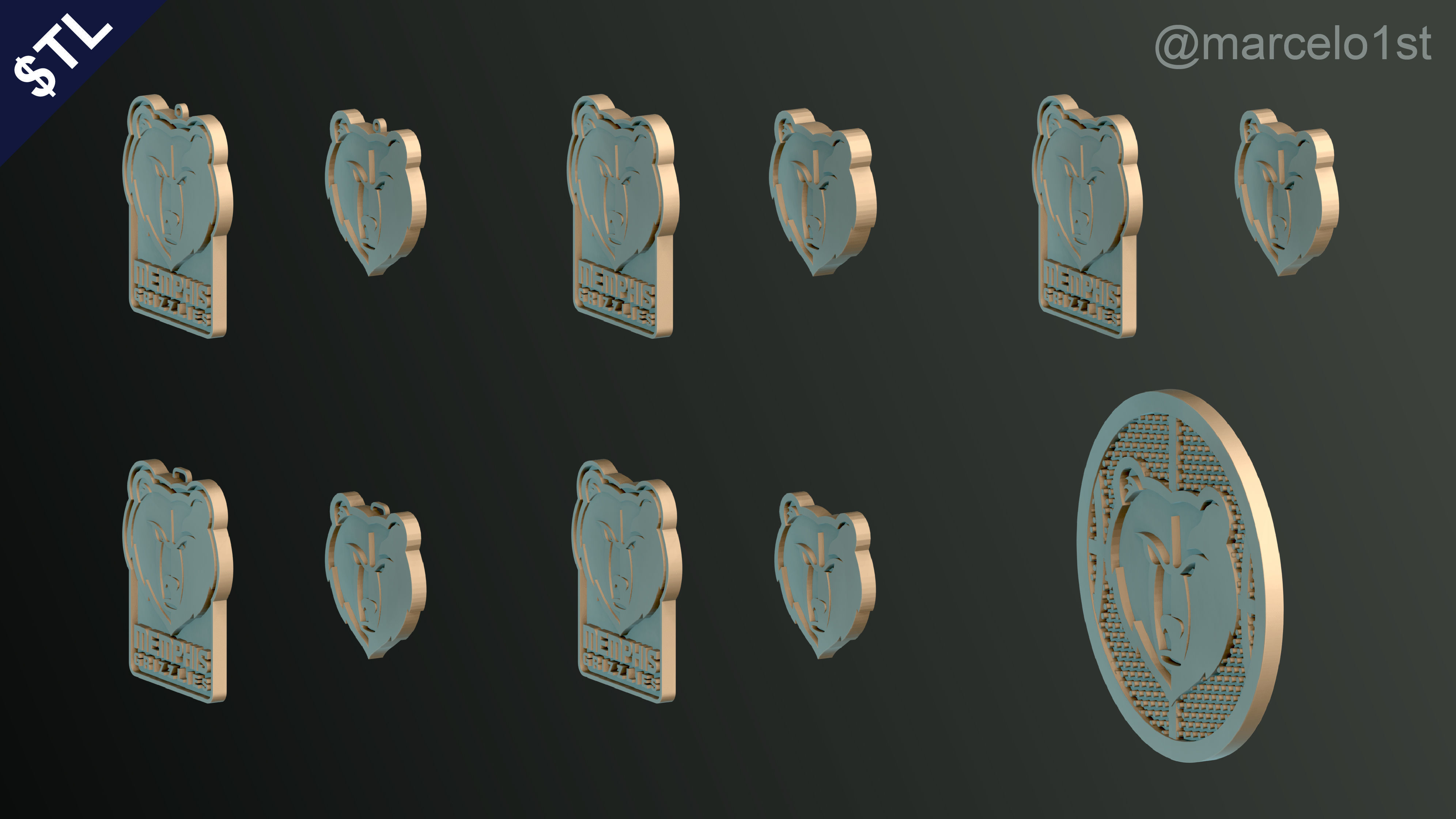 NBA SOUTHWEST - Memphis Grizzlies Pack 3D print model_13
