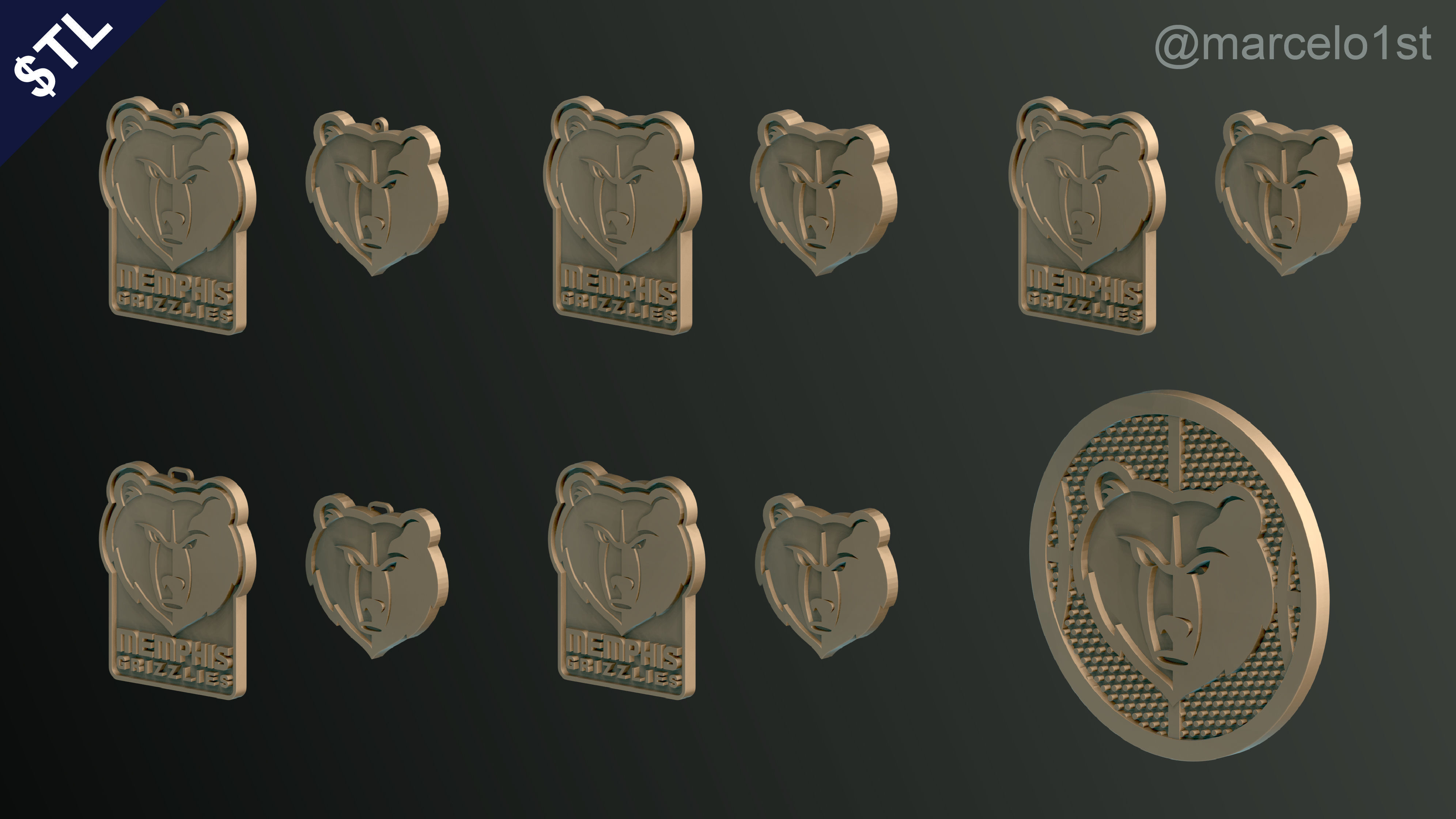 NBA SOUTHWEST - Memphis Grizzlies Pack 3D print model_11
