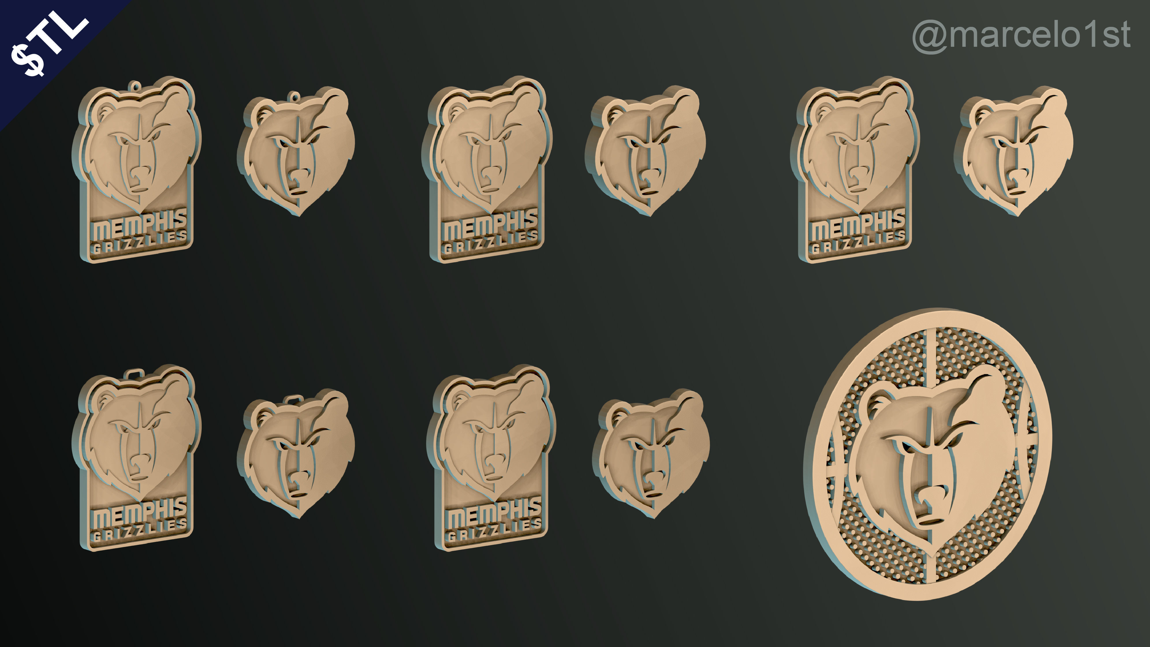 NBA SOUTHWEST - Memphis Grizzlies Pack 3D print model_34