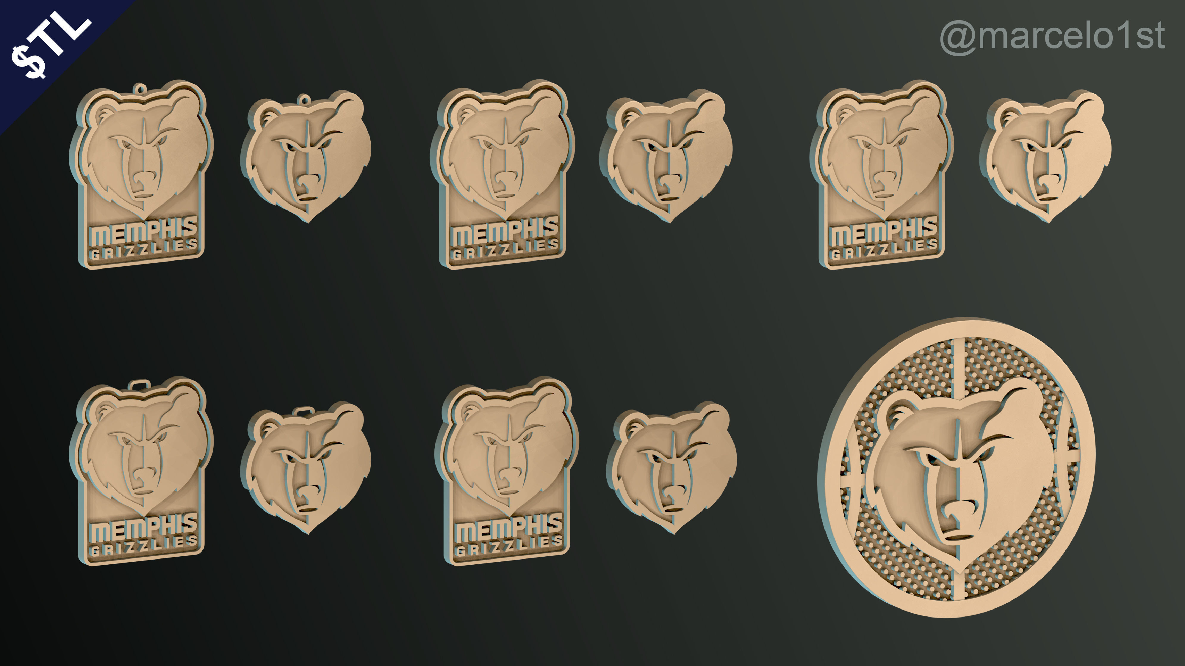 NBA SOUTHWEST - Memphis Grizzlies Pack 3D print model_35