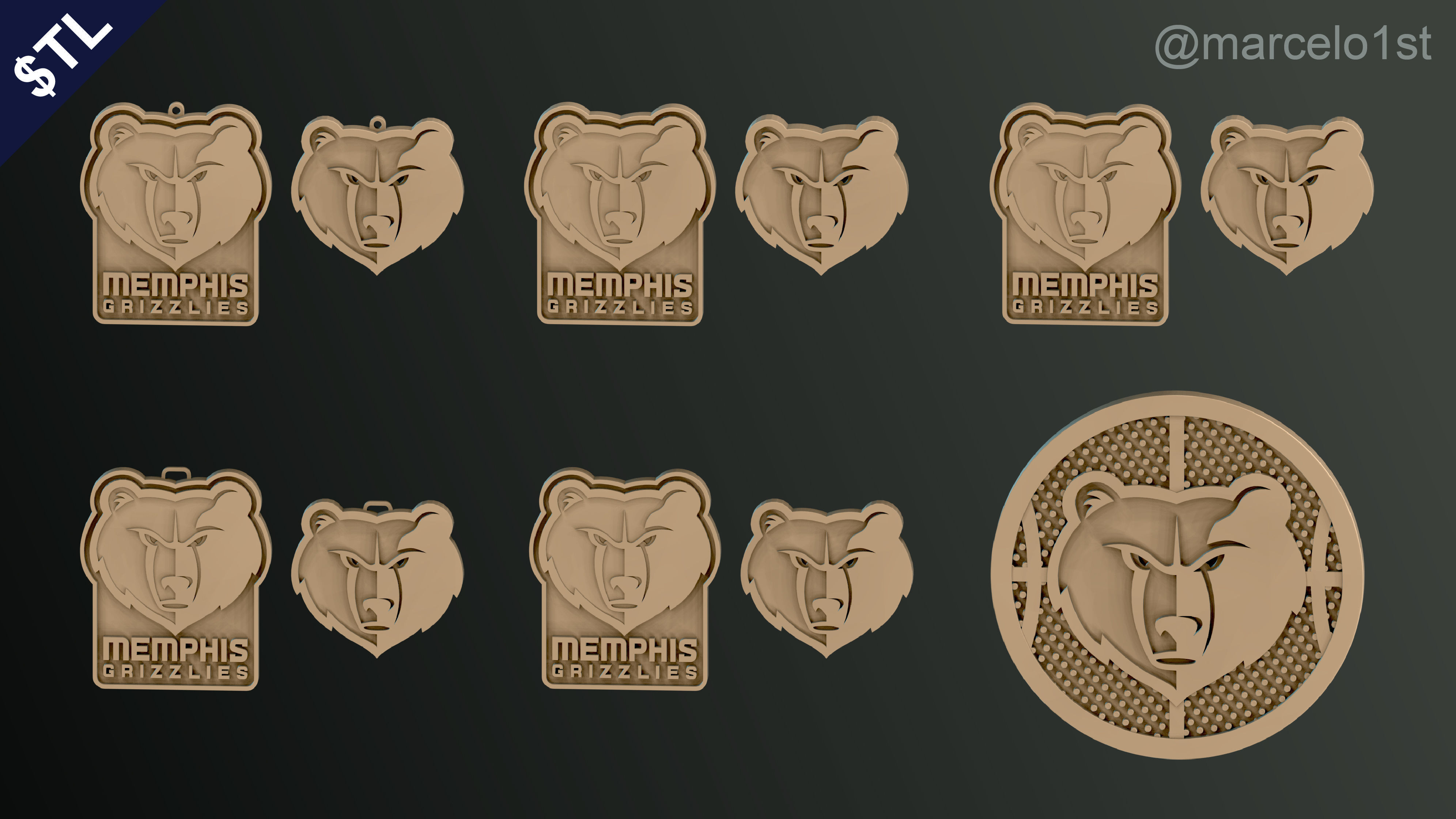 NBA SOUTHWEST - Memphis Grizzlies Pack 3D print model_42