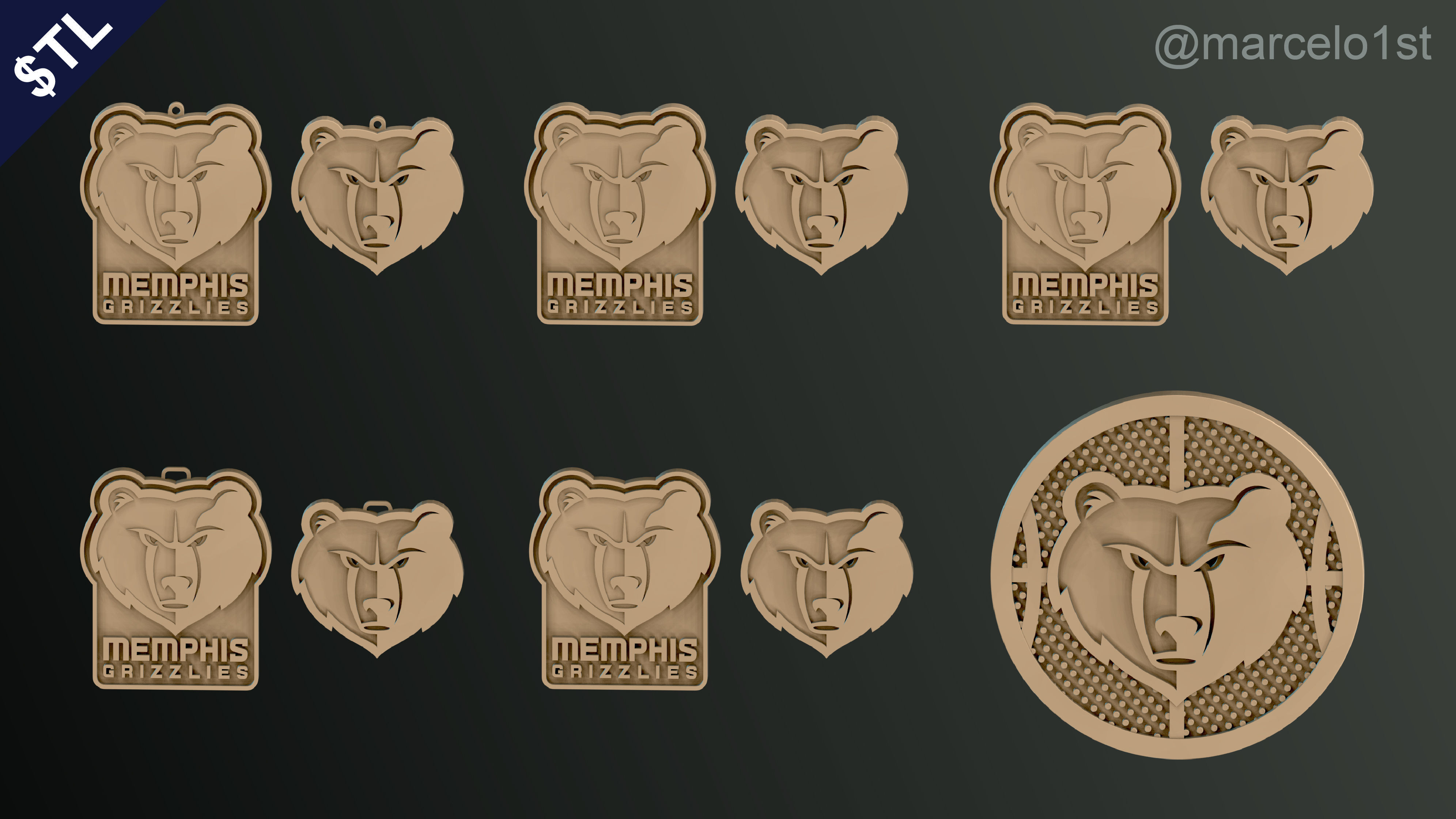 NBA SOUTHWEST - Memphis Grizzlies Pack 3D print model_5