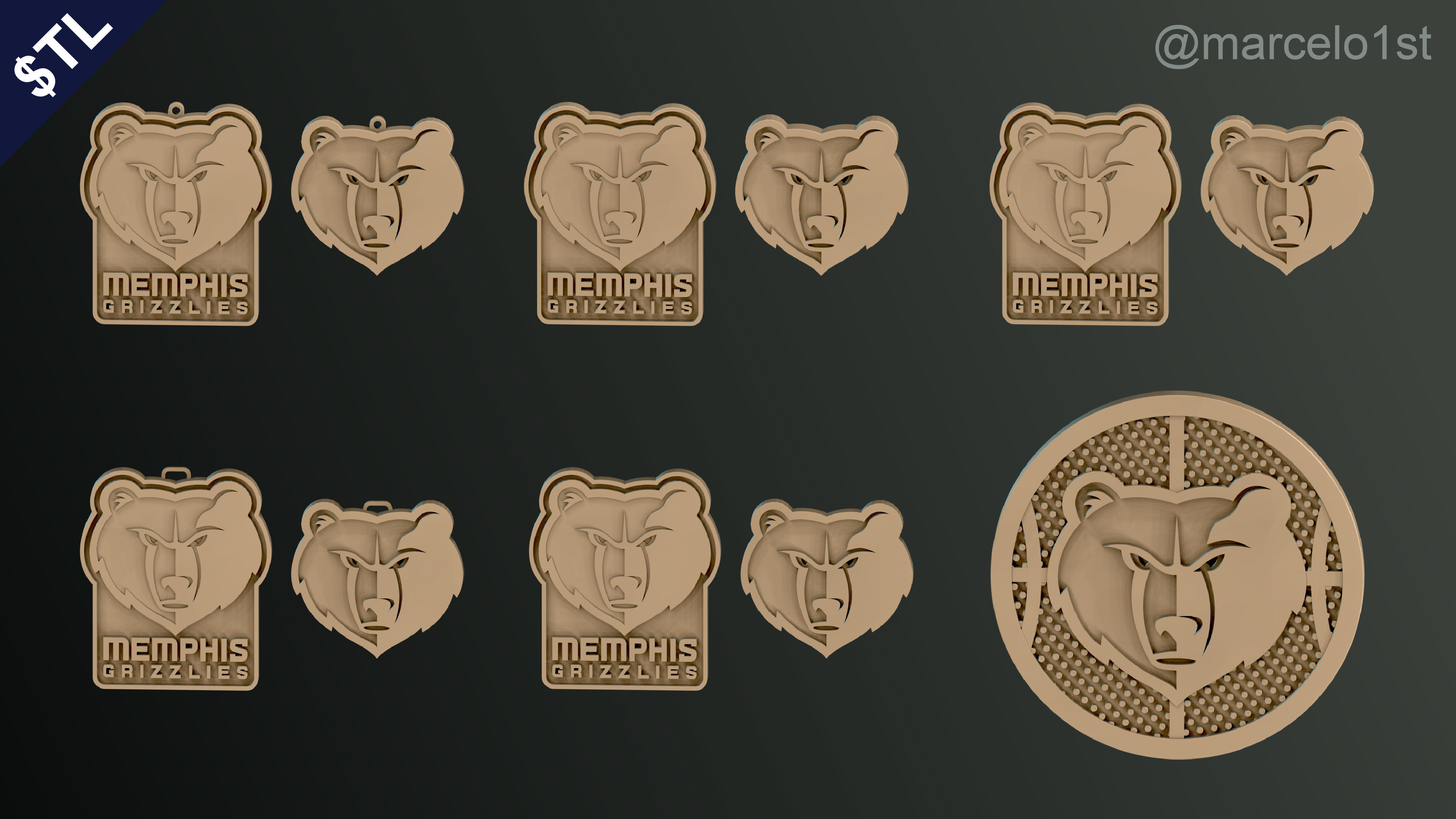 NBA SOUTHWEST - Memphis Grizzlies Pack 3D print model_41