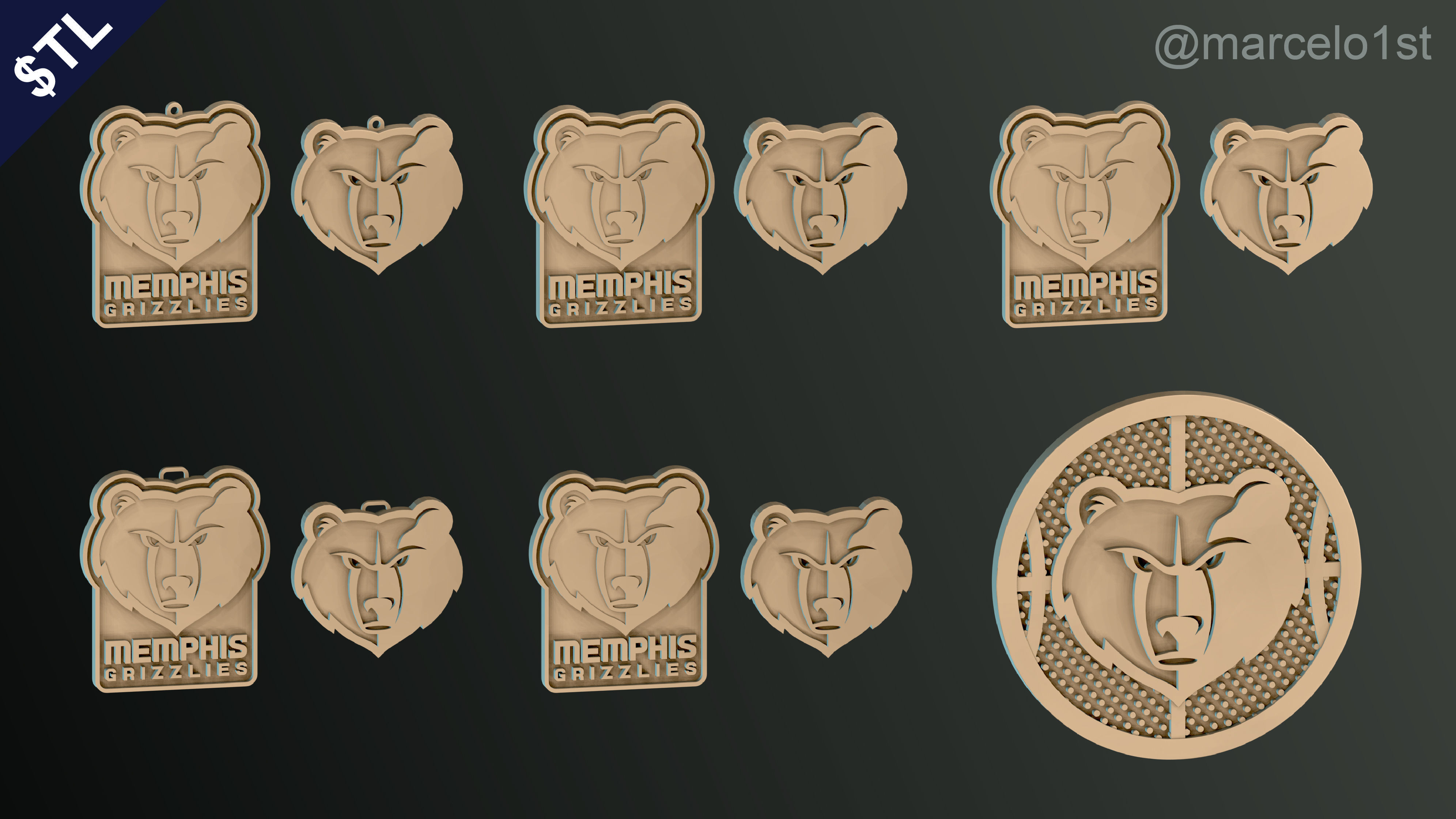 NBA SOUTHWEST - Memphis Grizzlies Pack 3D print model_37