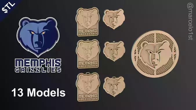 NBA SOUTHWEST - Memphis Grizzlies Pack 3D print model