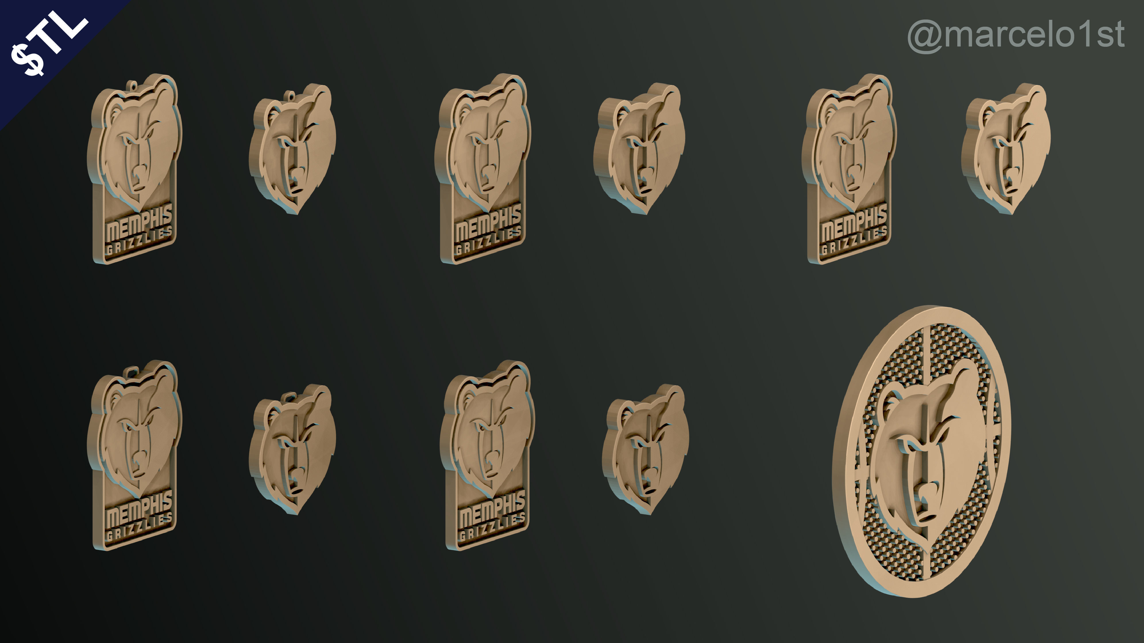 NBA SOUTHWEST - Memphis Grizzlies Pack 3D print model_32