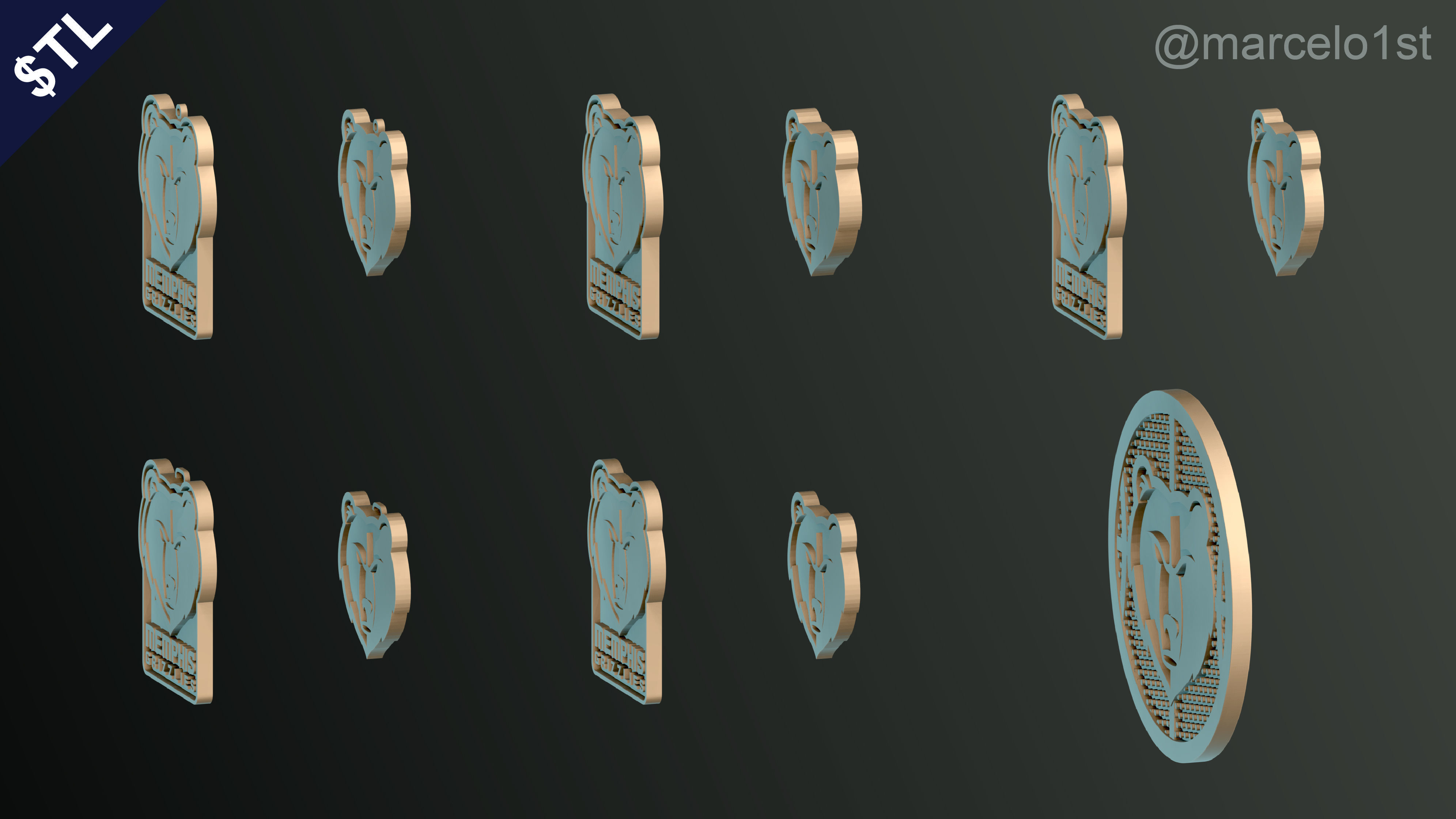 NBA SOUTHWEST - Memphis Grizzlies Pack 3D print model_14