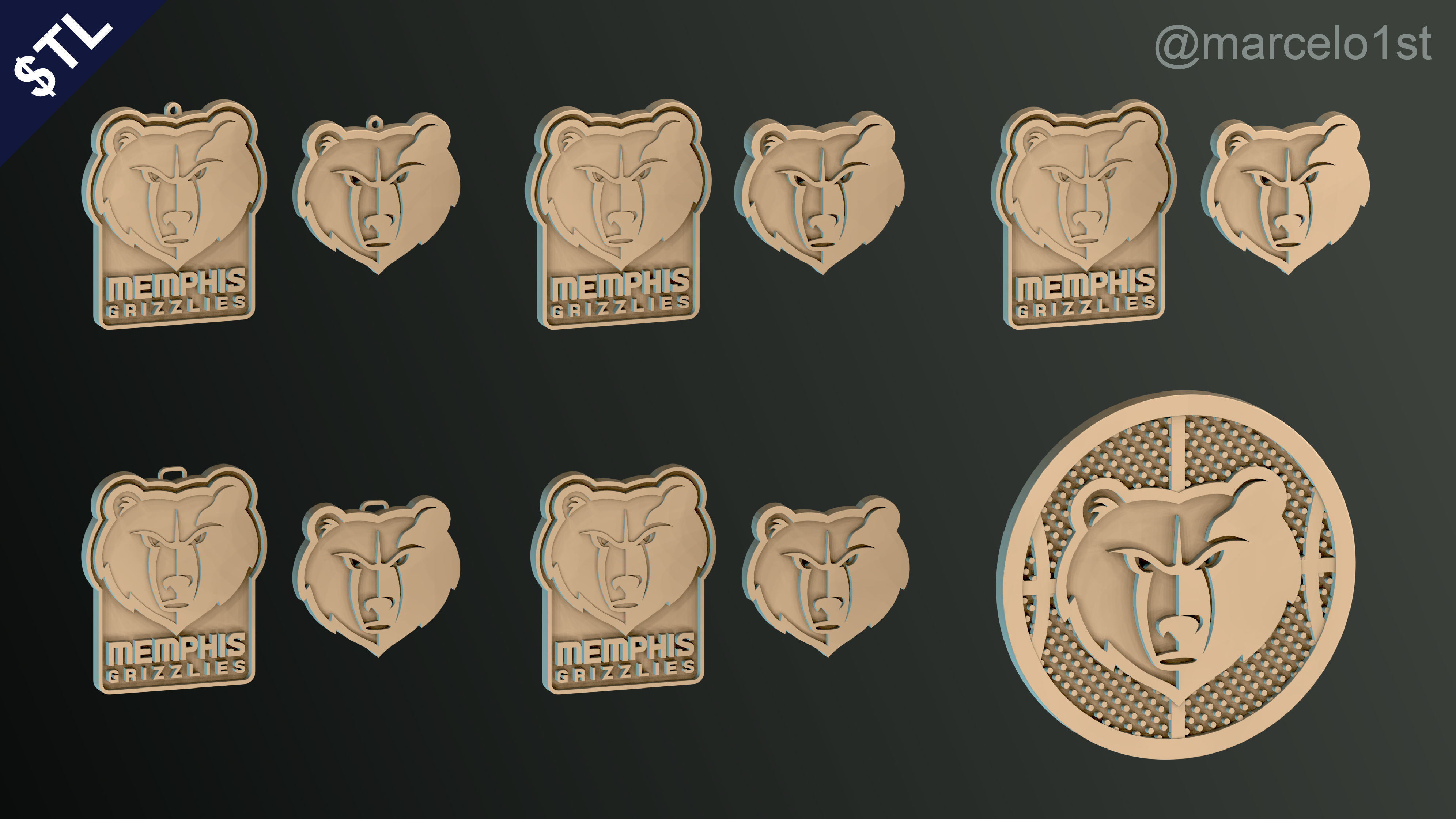 NBA SOUTHWEST - Memphis Grizzlies Pack 3D print model_36