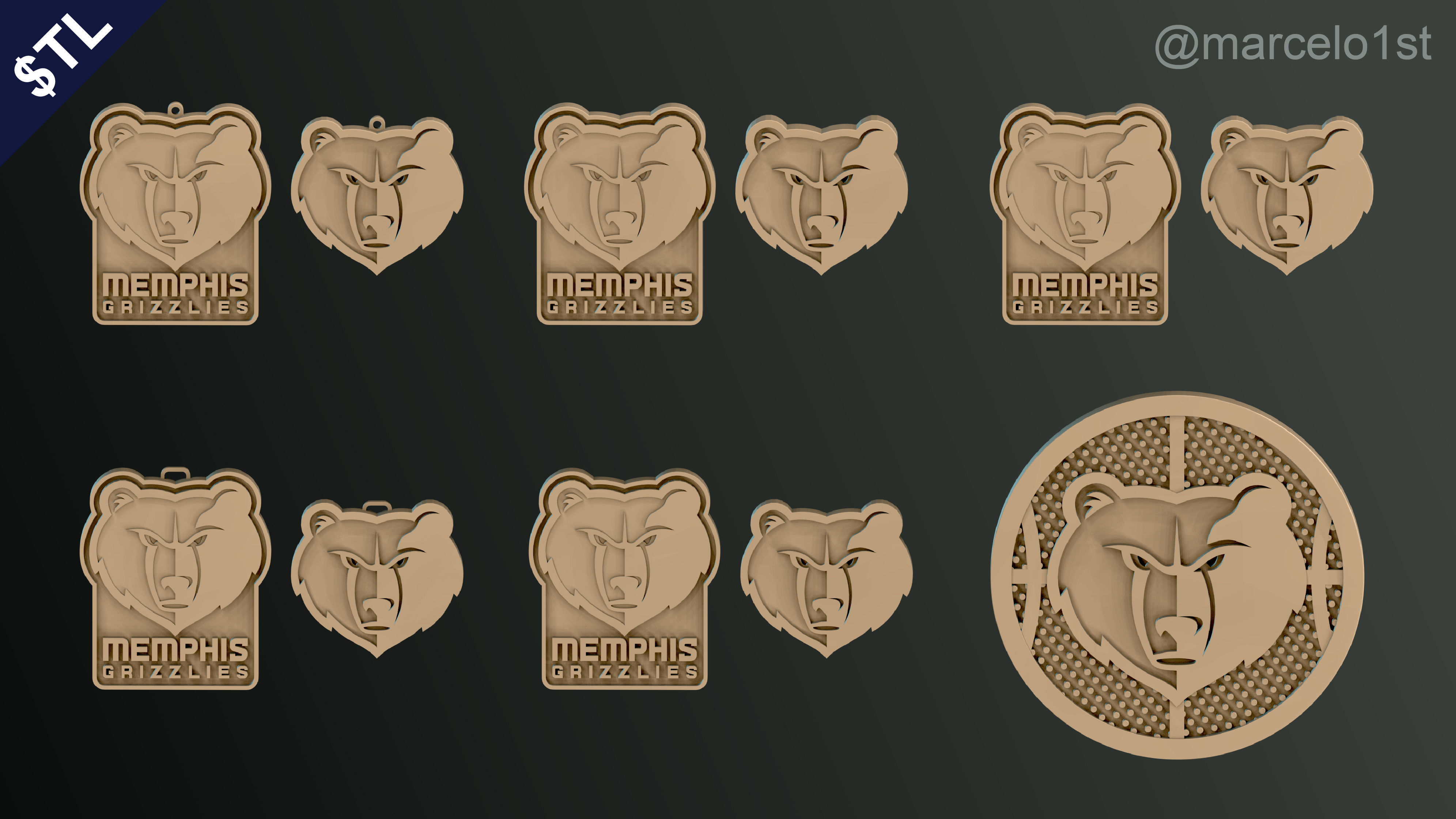 NBA SOUTHWEST - Memphis Grizzlies Pack 3D print model_4