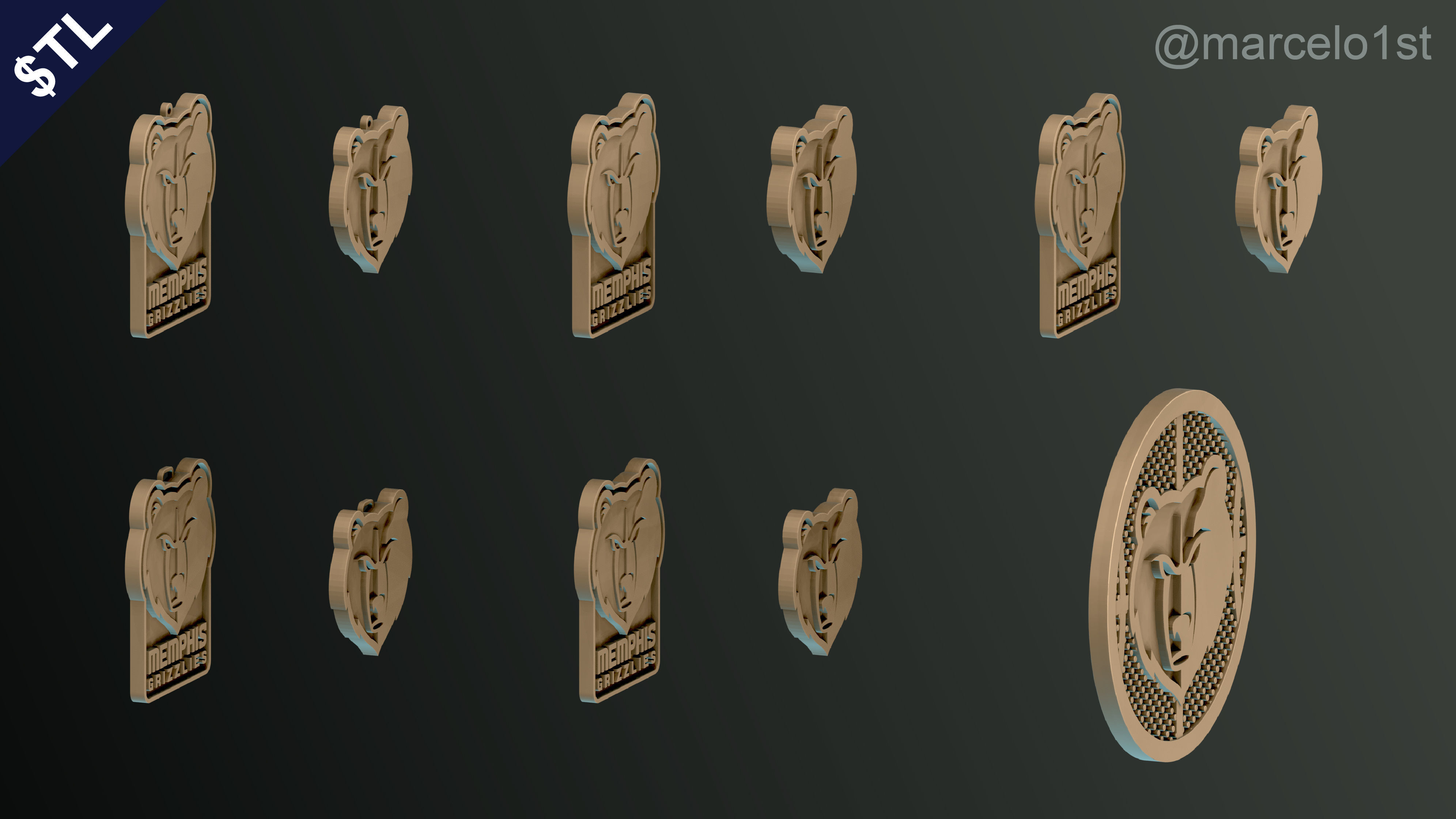 NBA SOUTHWEST - Memphis Grizzlies Pack 3D print model_31
