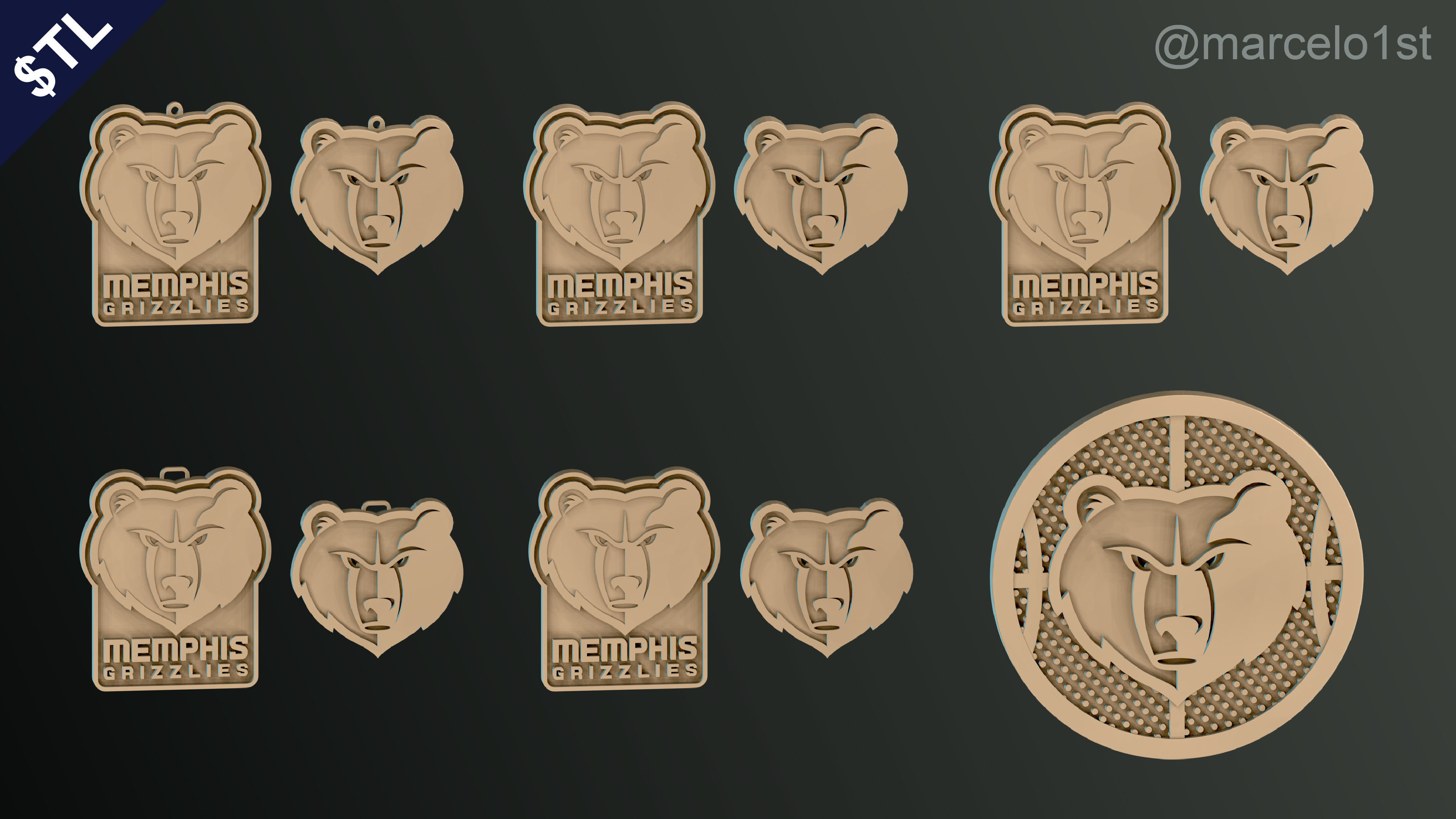 NBA SOUTHWEST - Memphis Grizzlies Pack 3D print model_38