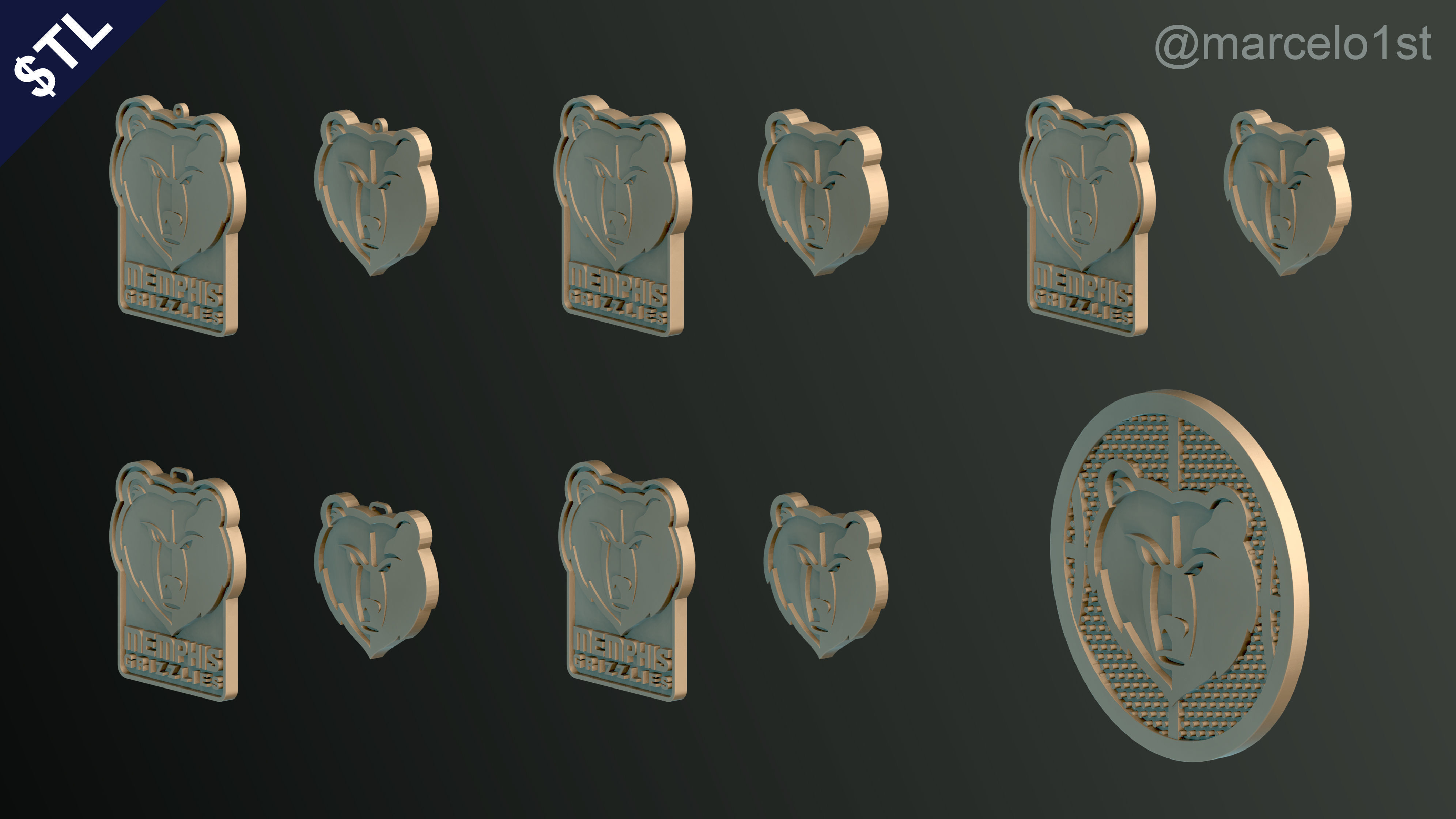 NBA SOUTHWEST - Memphis Grizzlies Pack 3D print model_12