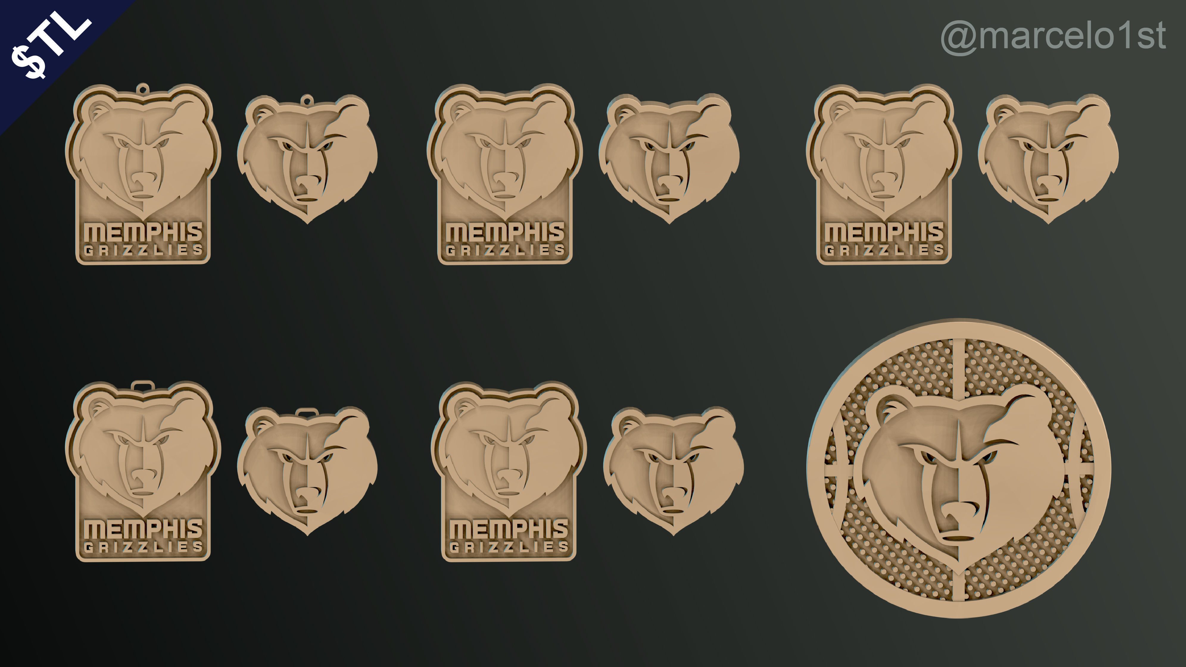 NBA SOUTHWEST - Memphis Grizzlies Pack 3D print model_39