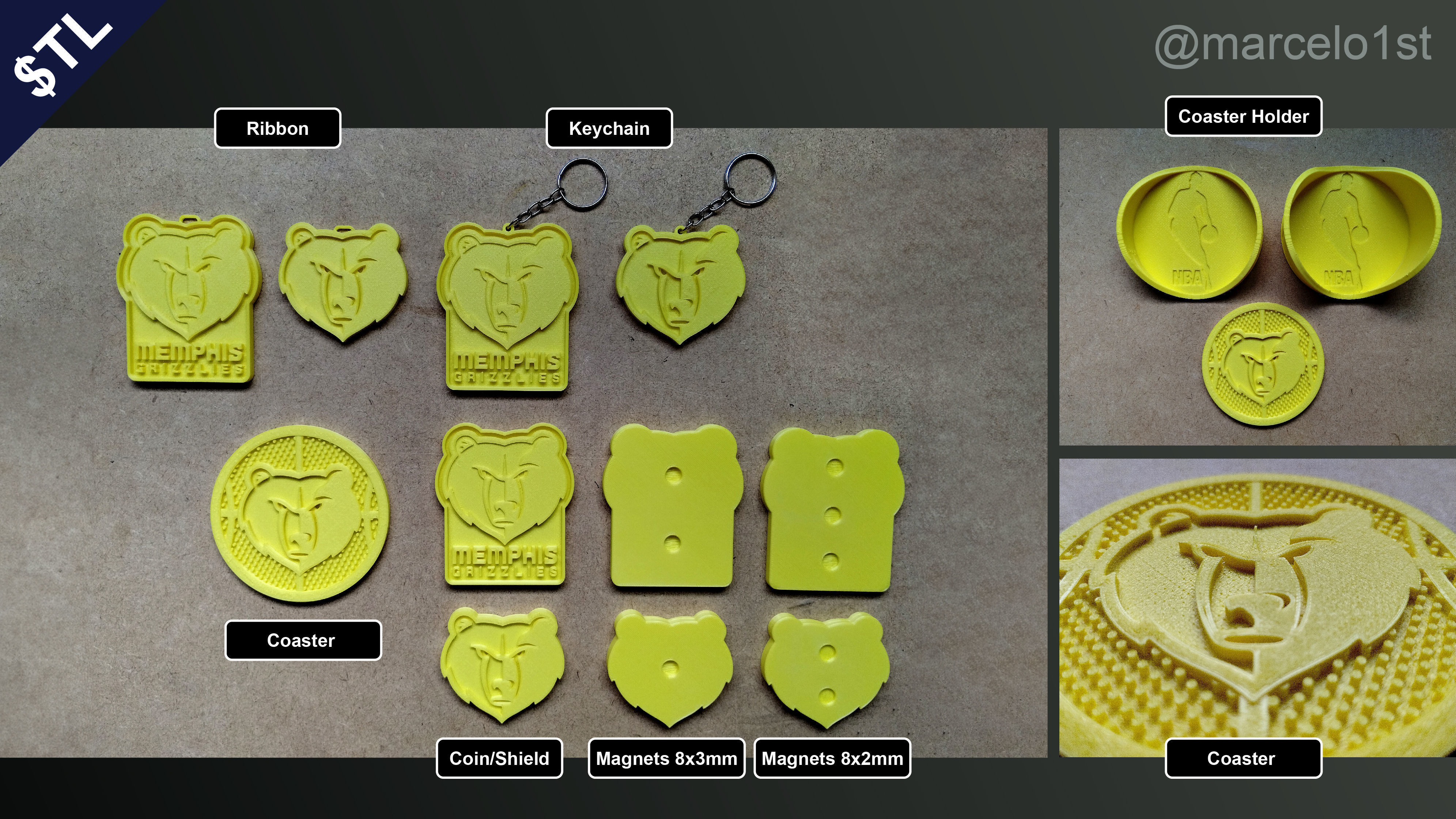 NBA SOUTHWEST - Memphis Grizzlies Pack 3D print model_1
