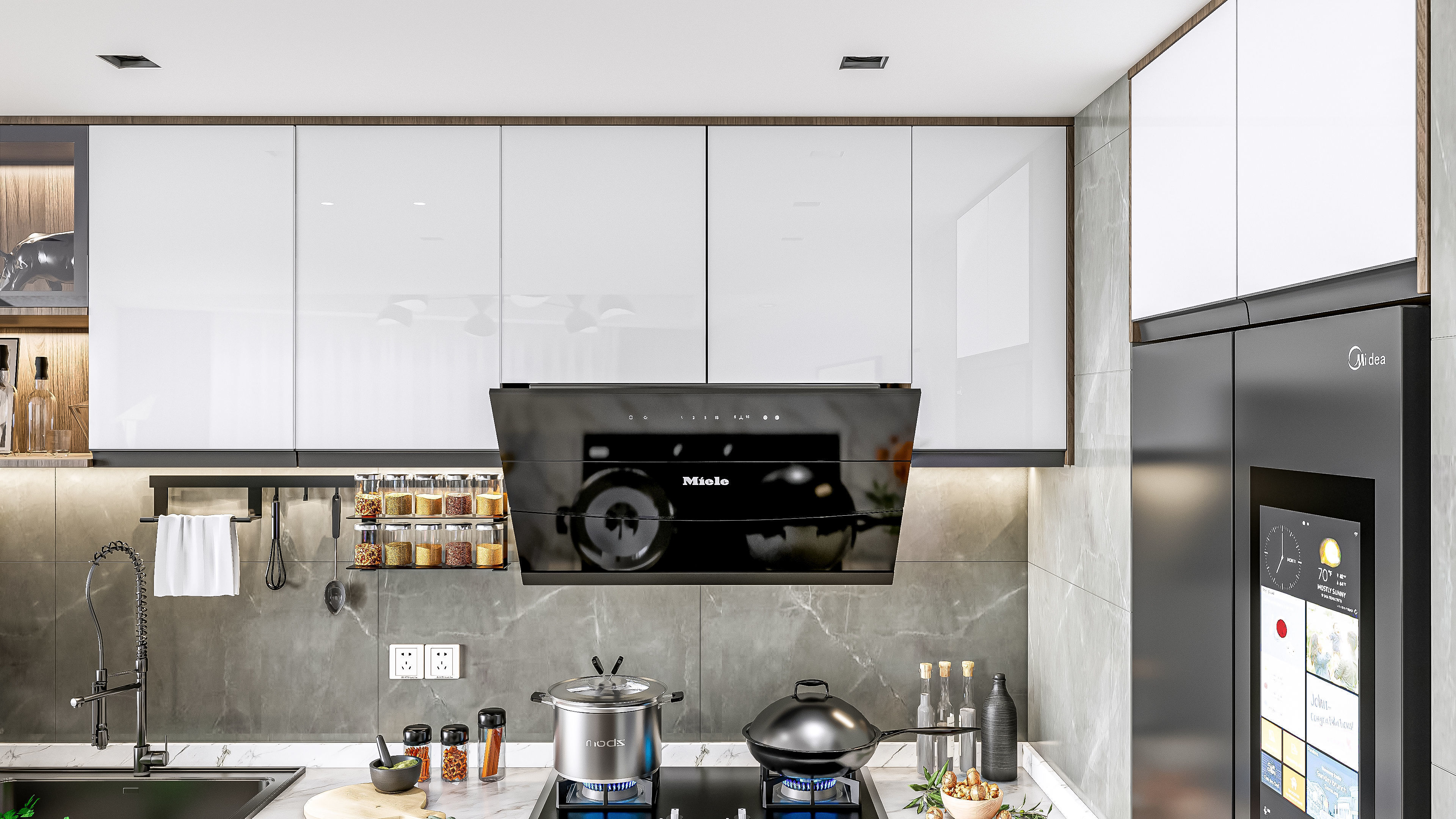 Kitchen Modern interior 0056 3D model_9