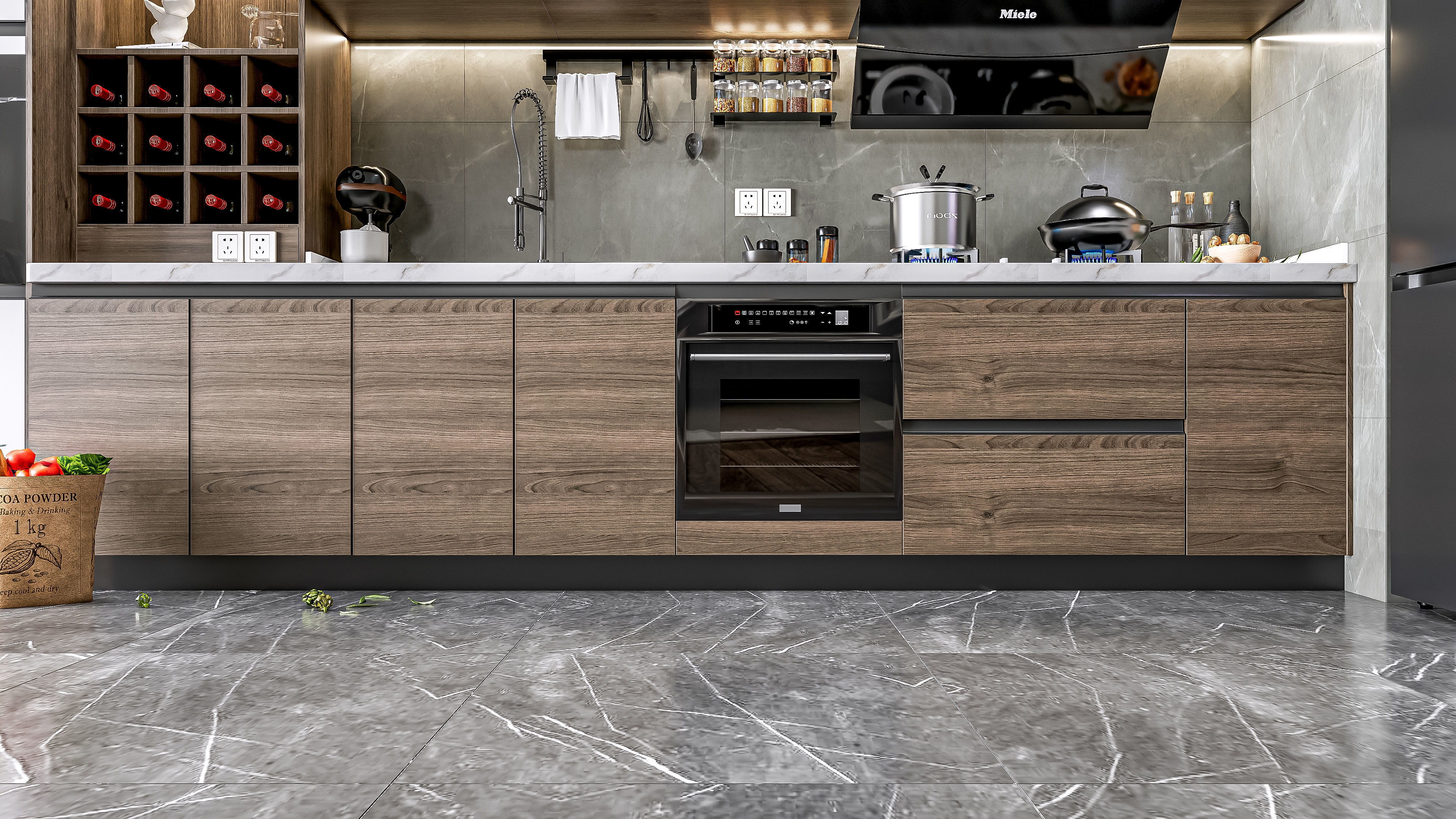 Kitchen Modern interior 0056 3D model_4