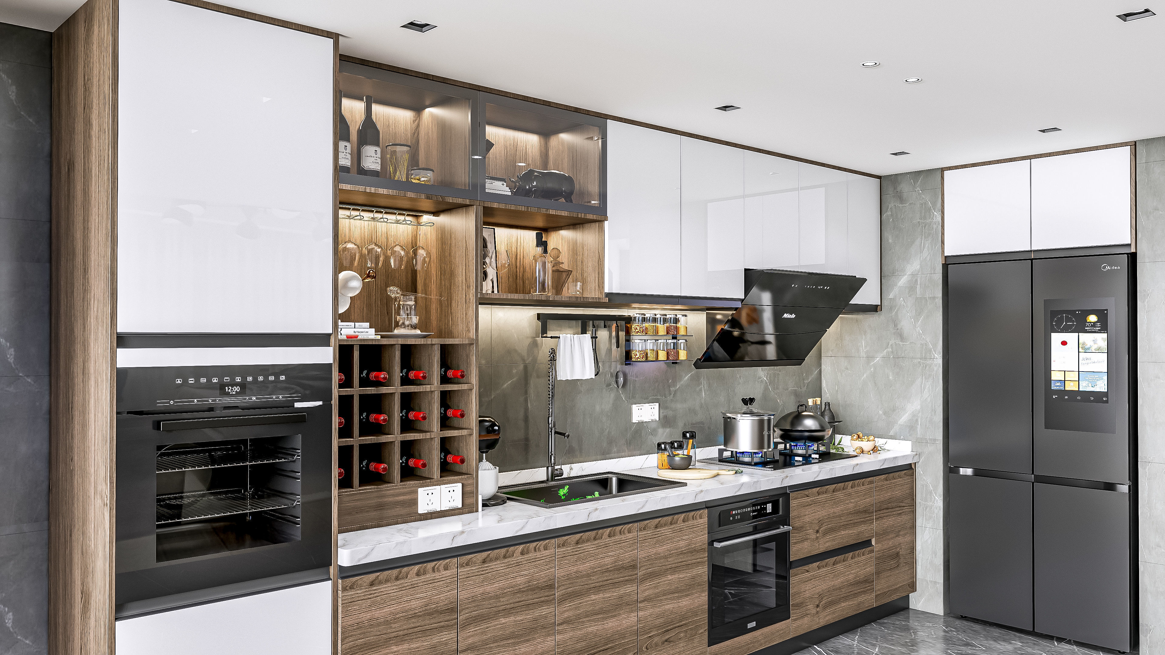 Kitchen Modern interior 0056 3D model_12