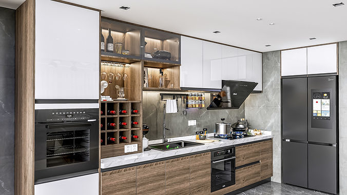 Kitchen Modern interior 0056 3D model