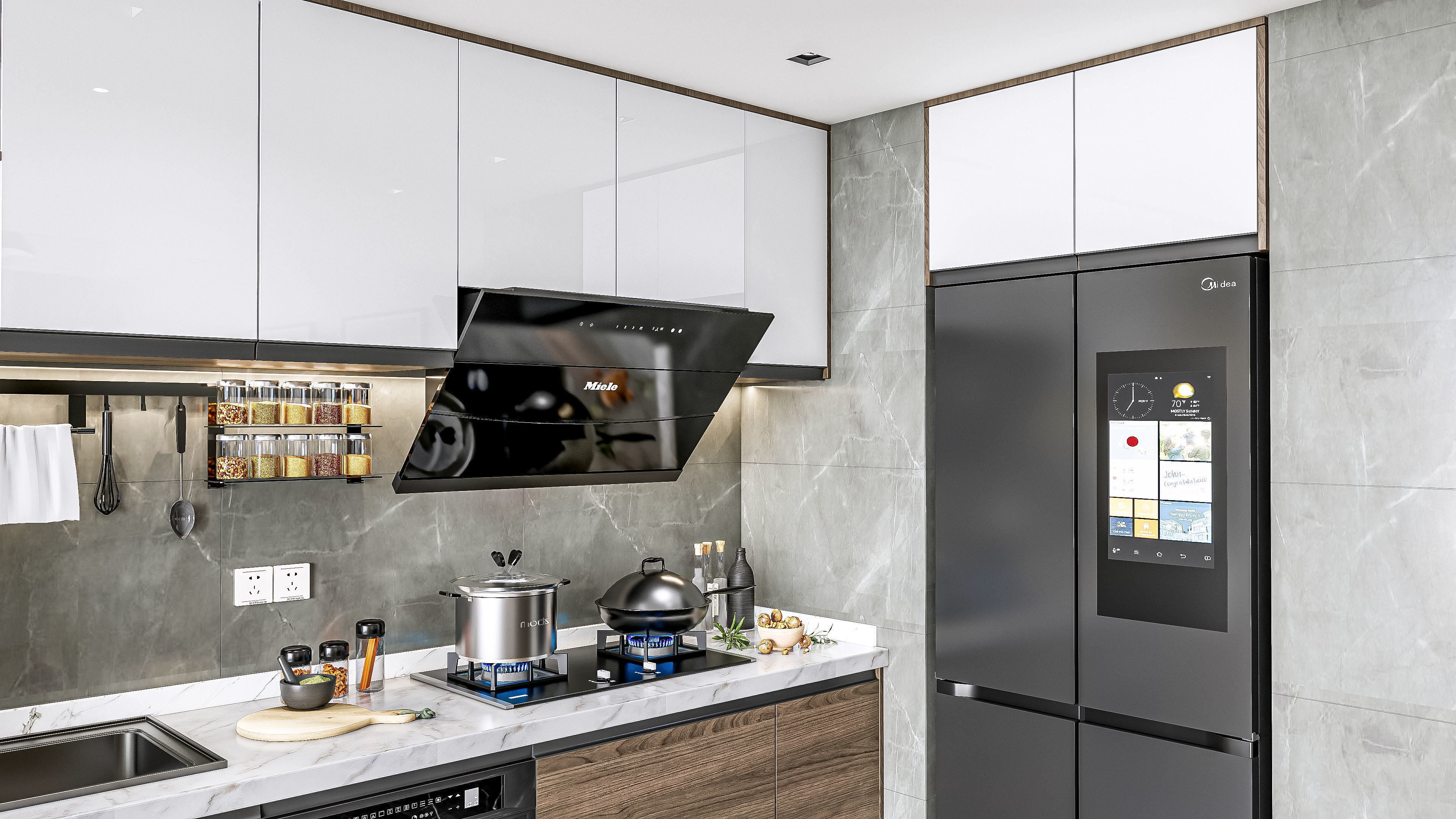 Kitchen Modern interior 0056 3D model_10