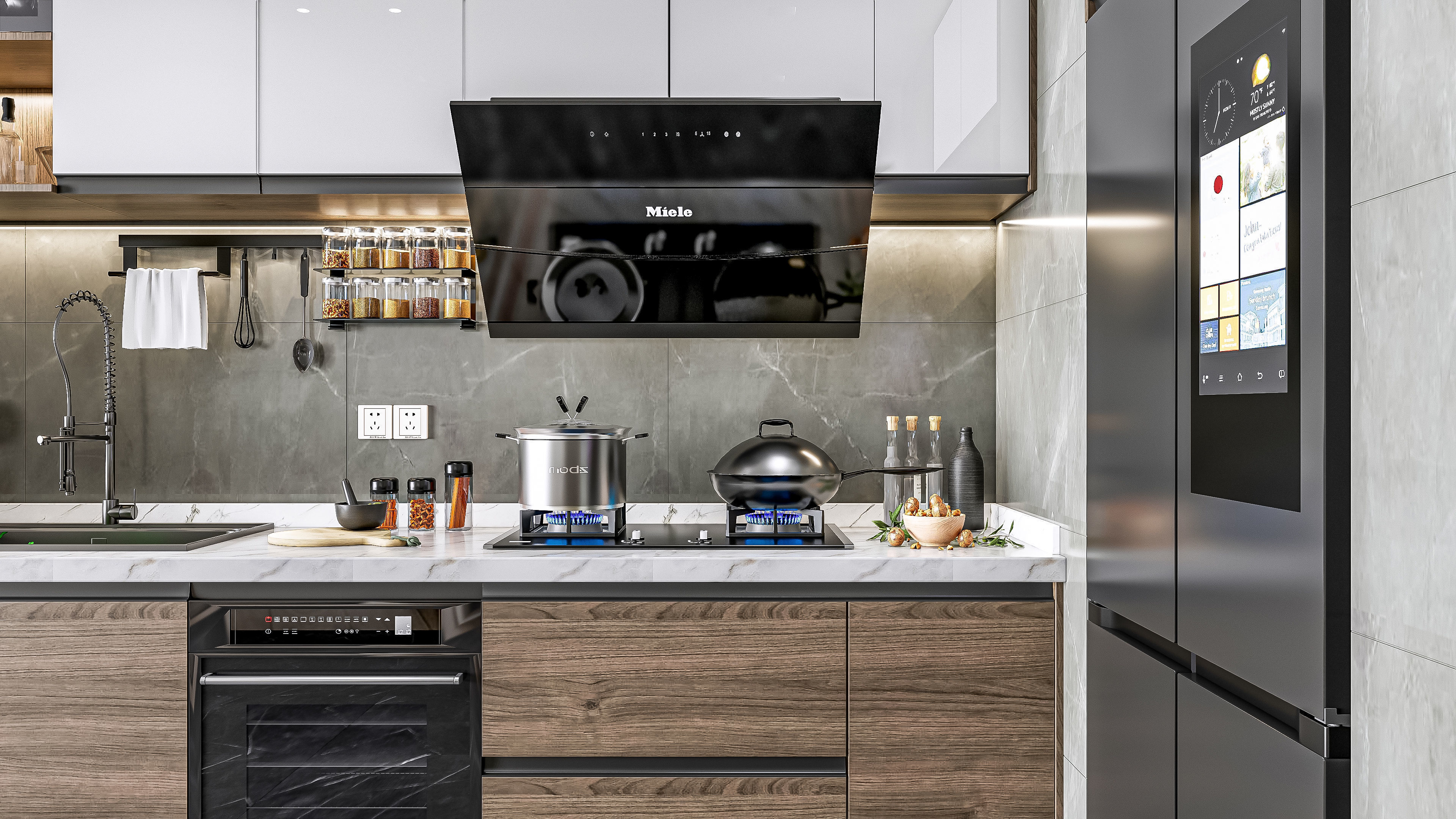 Kitchen Modern interior 0056 3D model_6