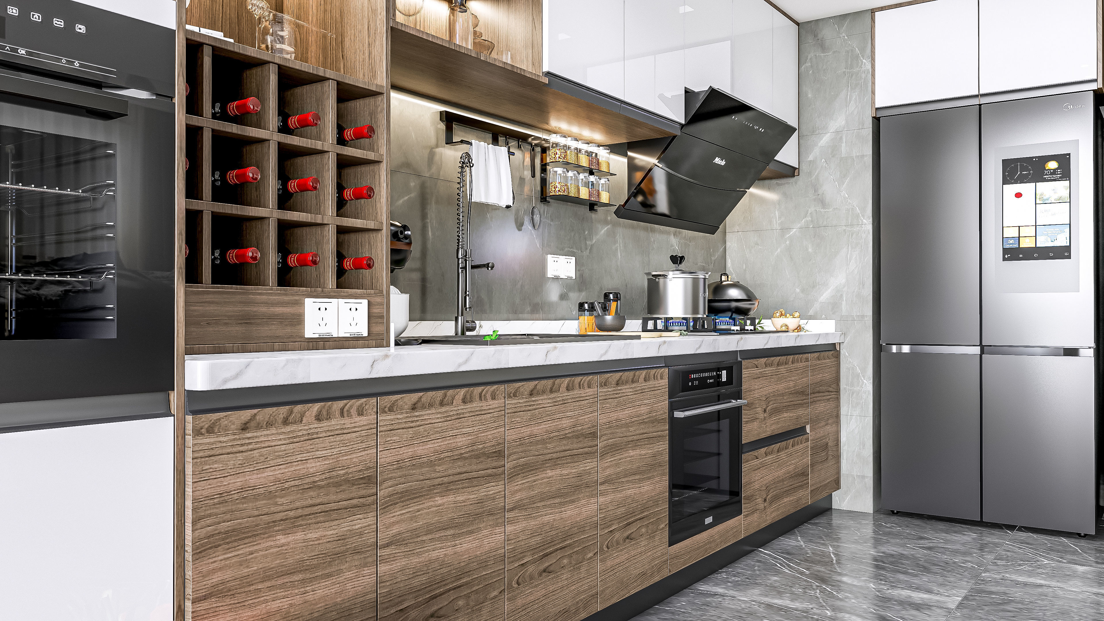 Kitchen Modern interior 0056 3D model_14