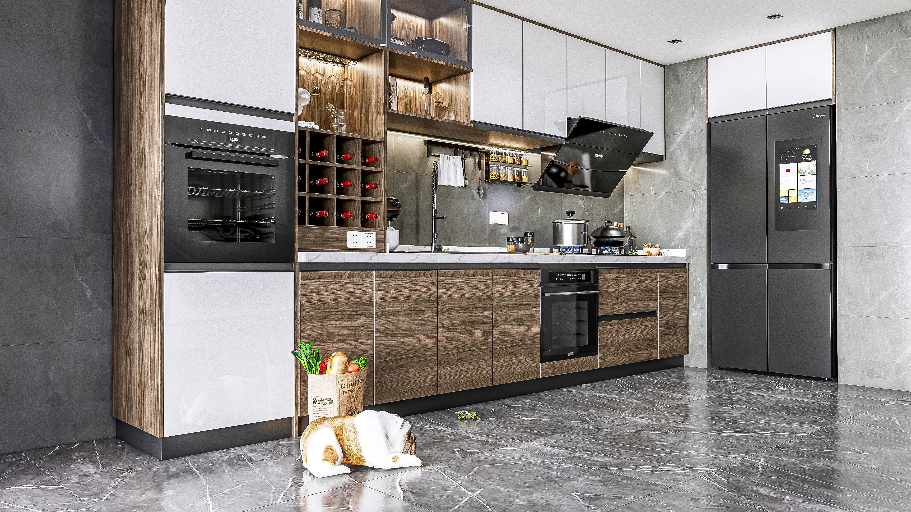 Kitchen Modern interior 0056 3D model_13