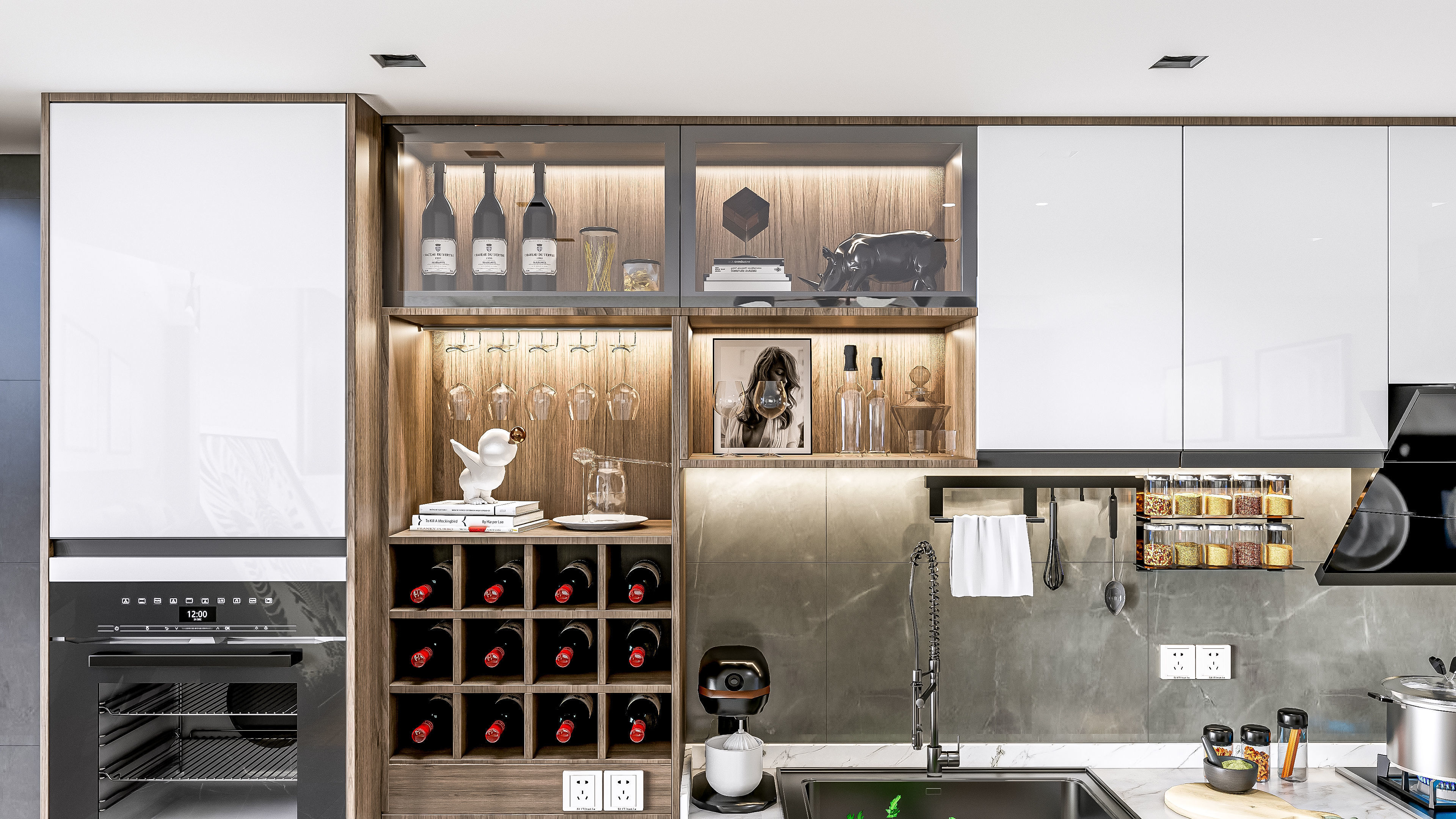 Kitchen Modern interior 0056 3D model_8