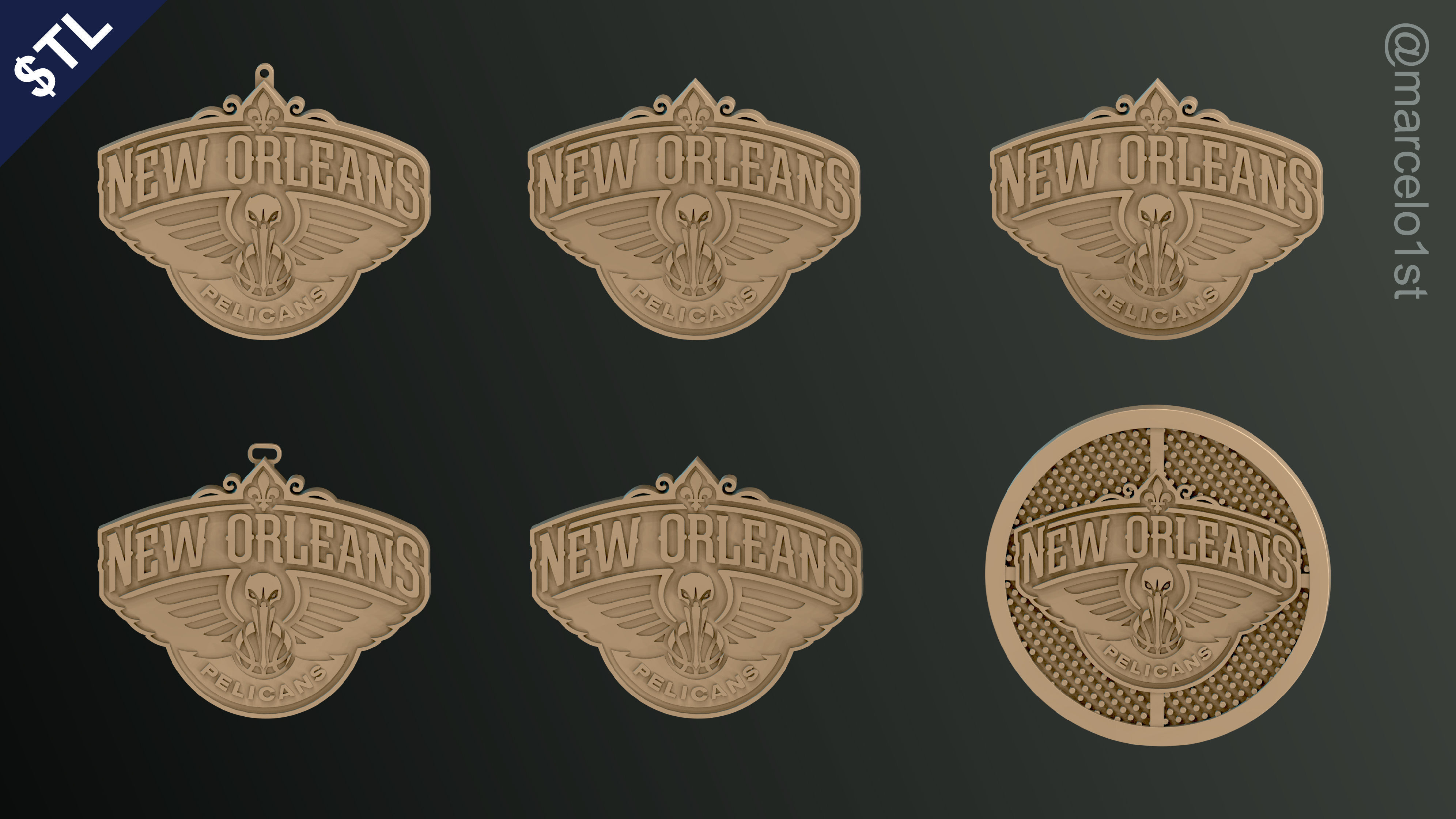 NBA SOUTHWEST - New Orleans Pelicans Pack 3D print model_6