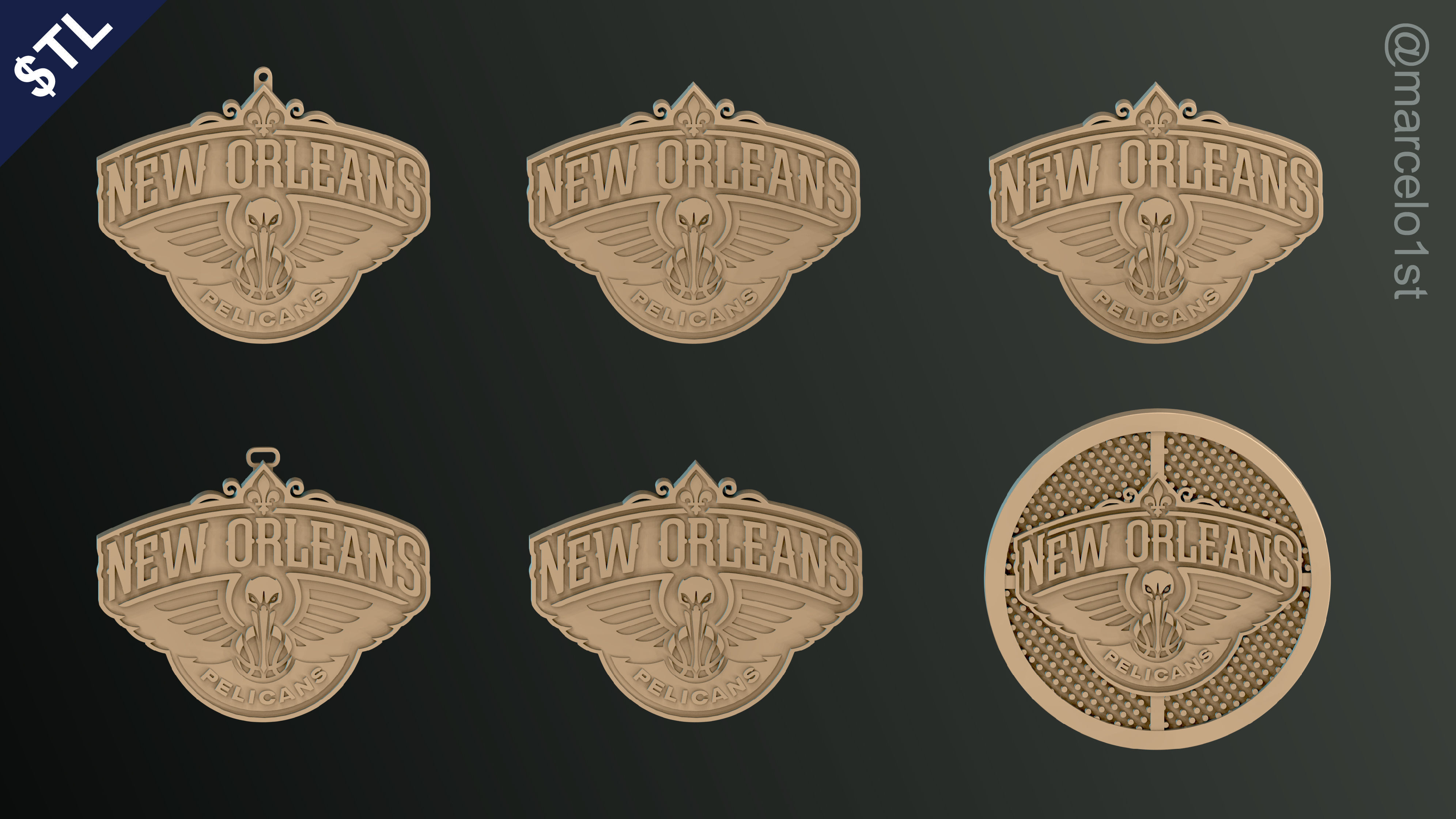 NBA SOUTHWEST - New Orleans Pelicans Pack 3D print model_39