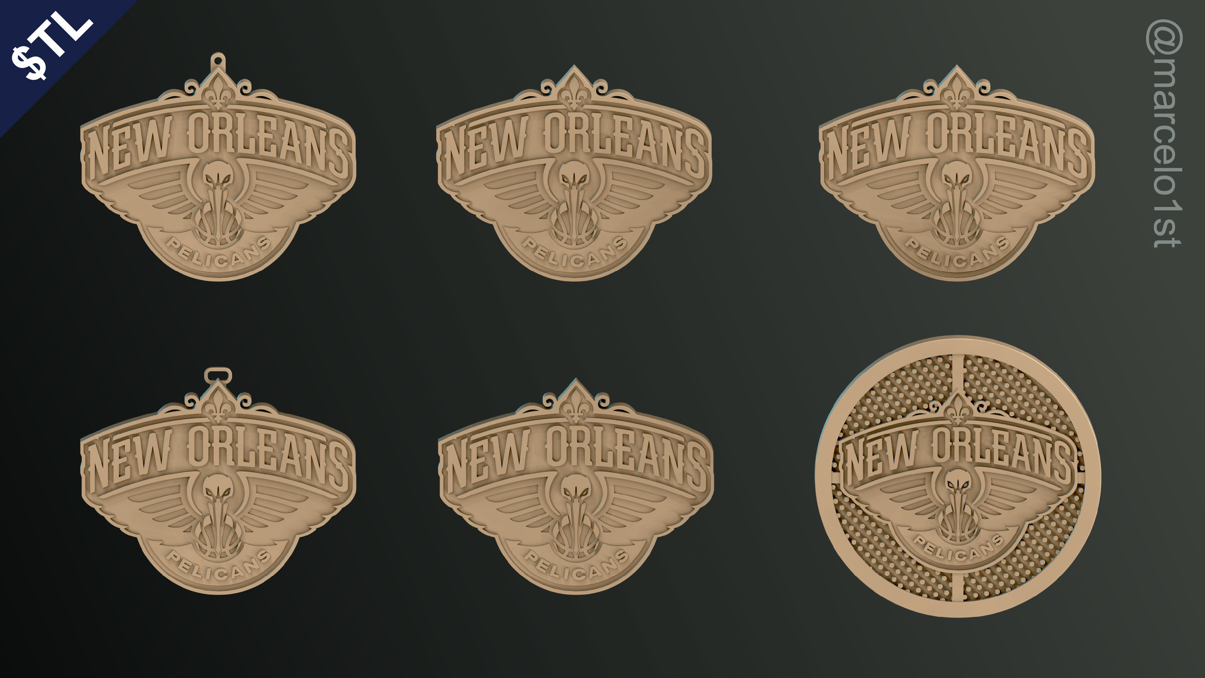NBA SOUTHWEST - New Orleans Pelicans Pack 3D print model_3