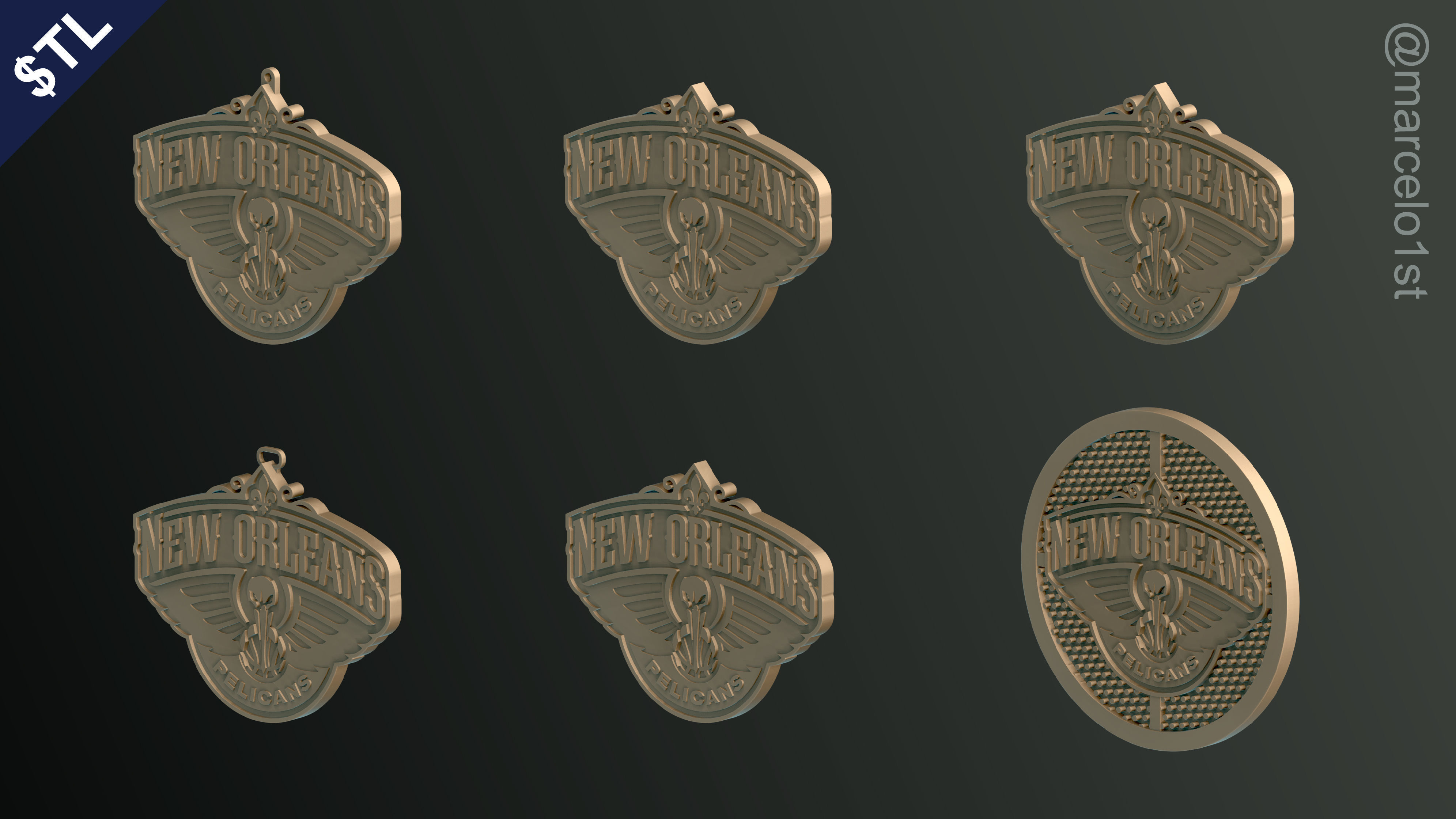 NBA SOUTHWEST - New Orleans Pelicans Pack 3D print model_11