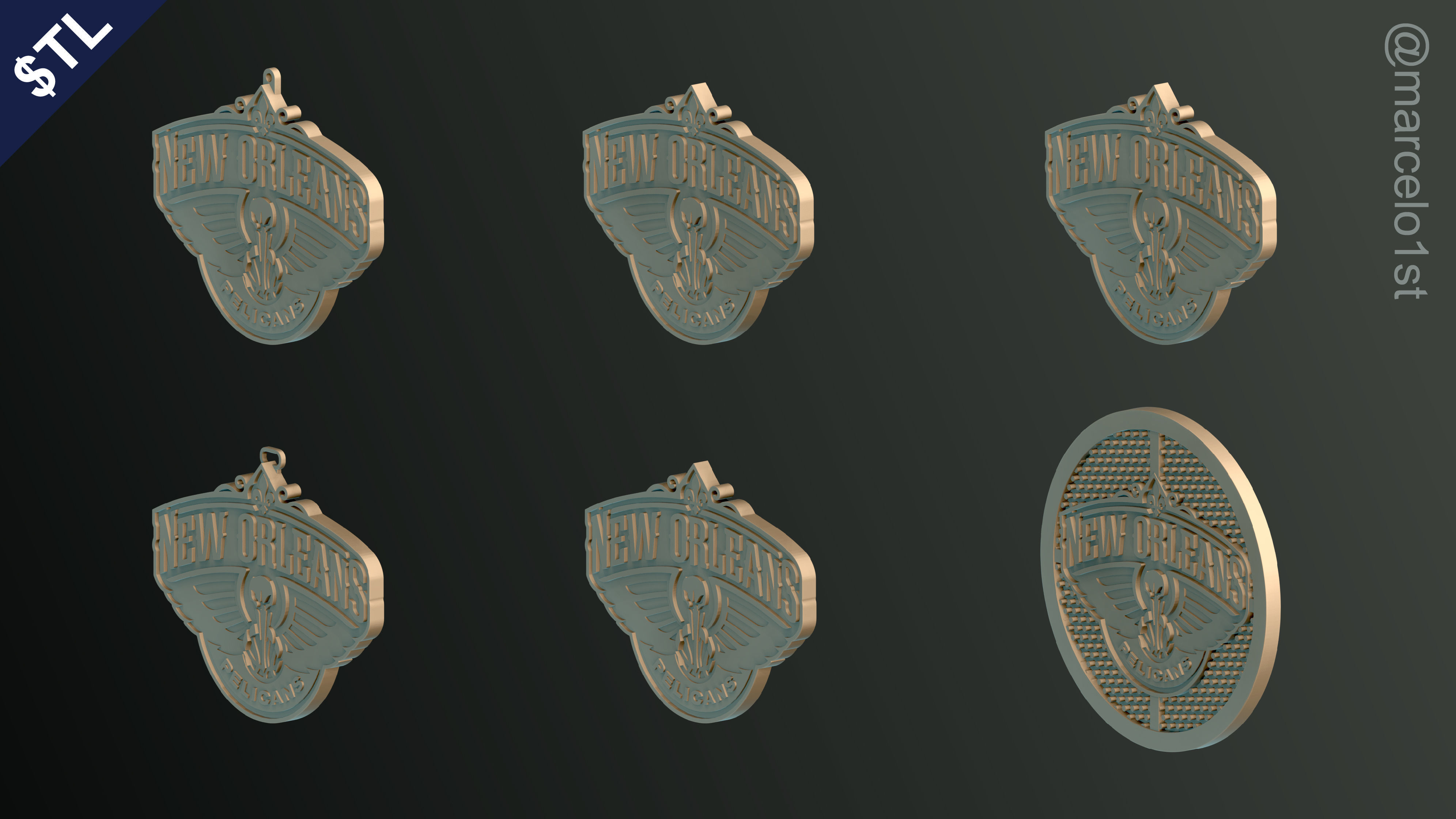 NBA SOUTHWEST - New Orleans Pelicans Pack 3D print model_12